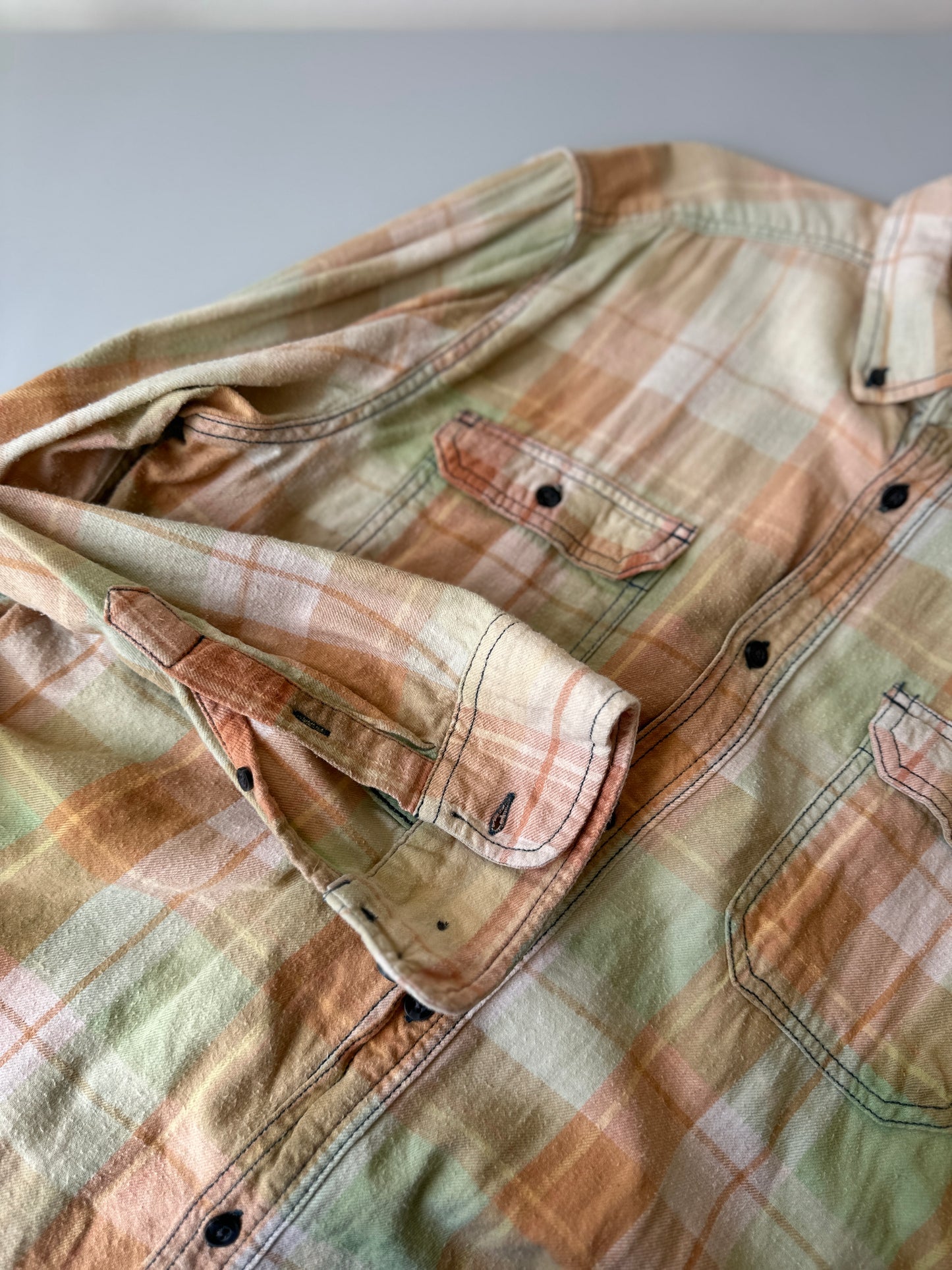 bleached flannel button up