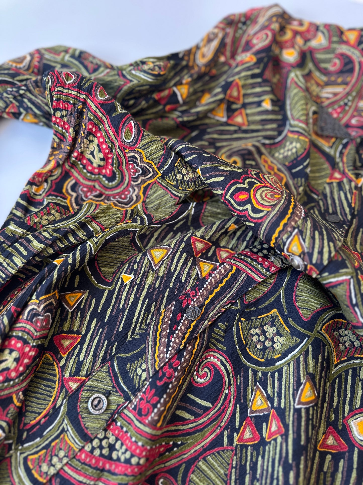 vintage patterned button up