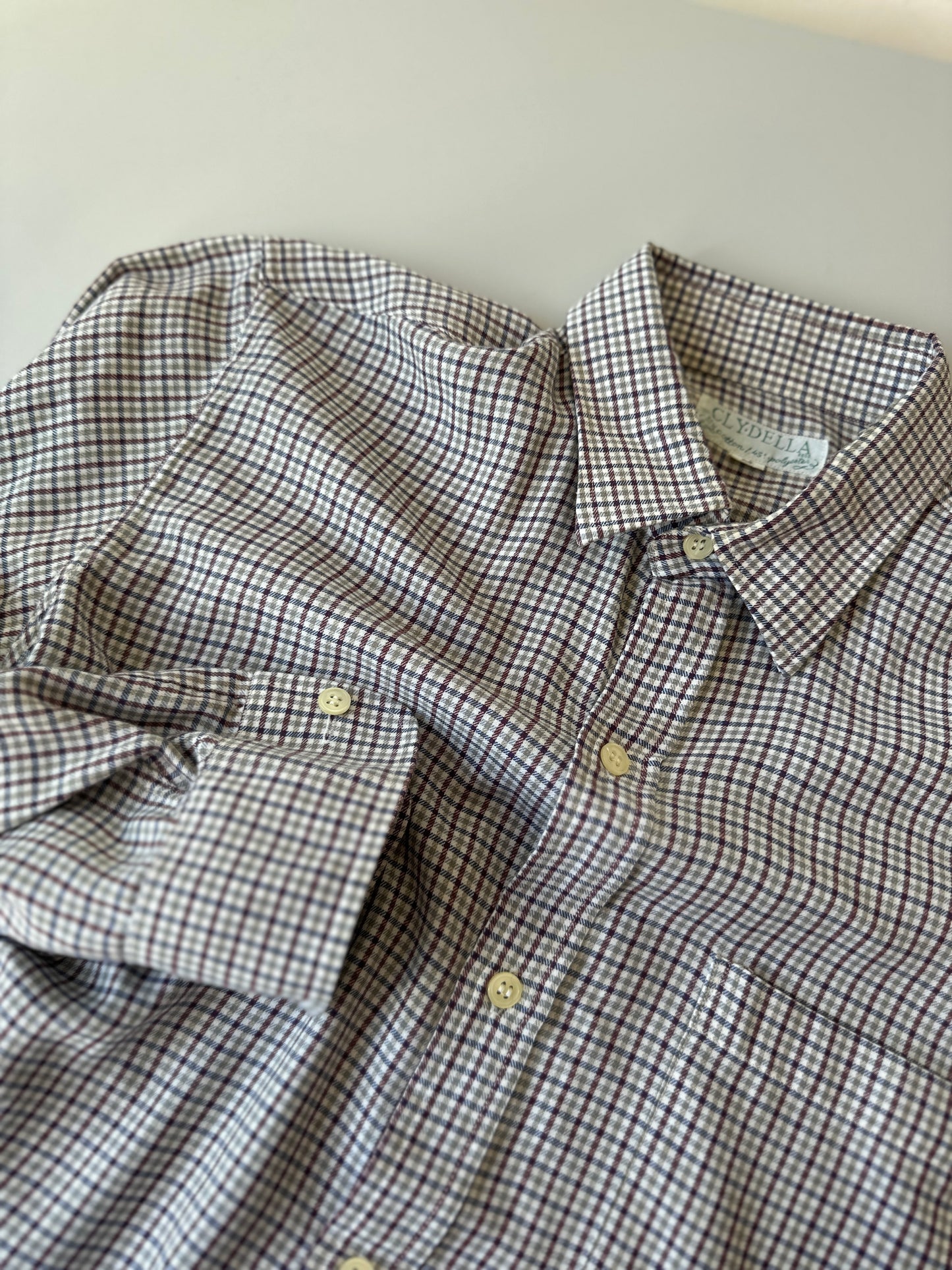 two tone cross hatch button up