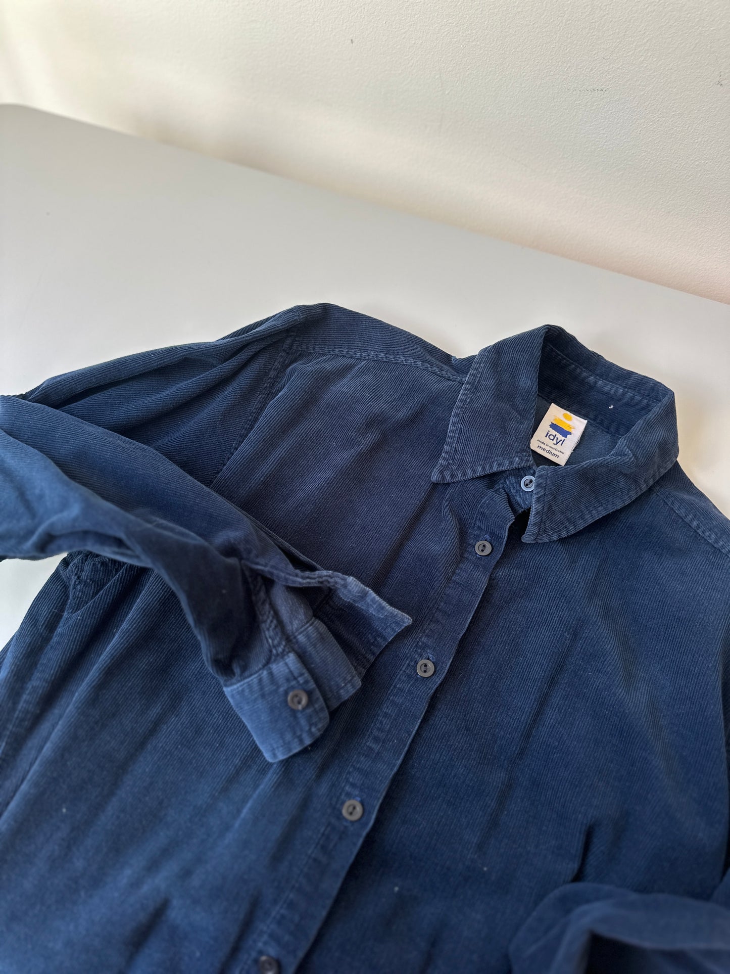 navy corduroy button up