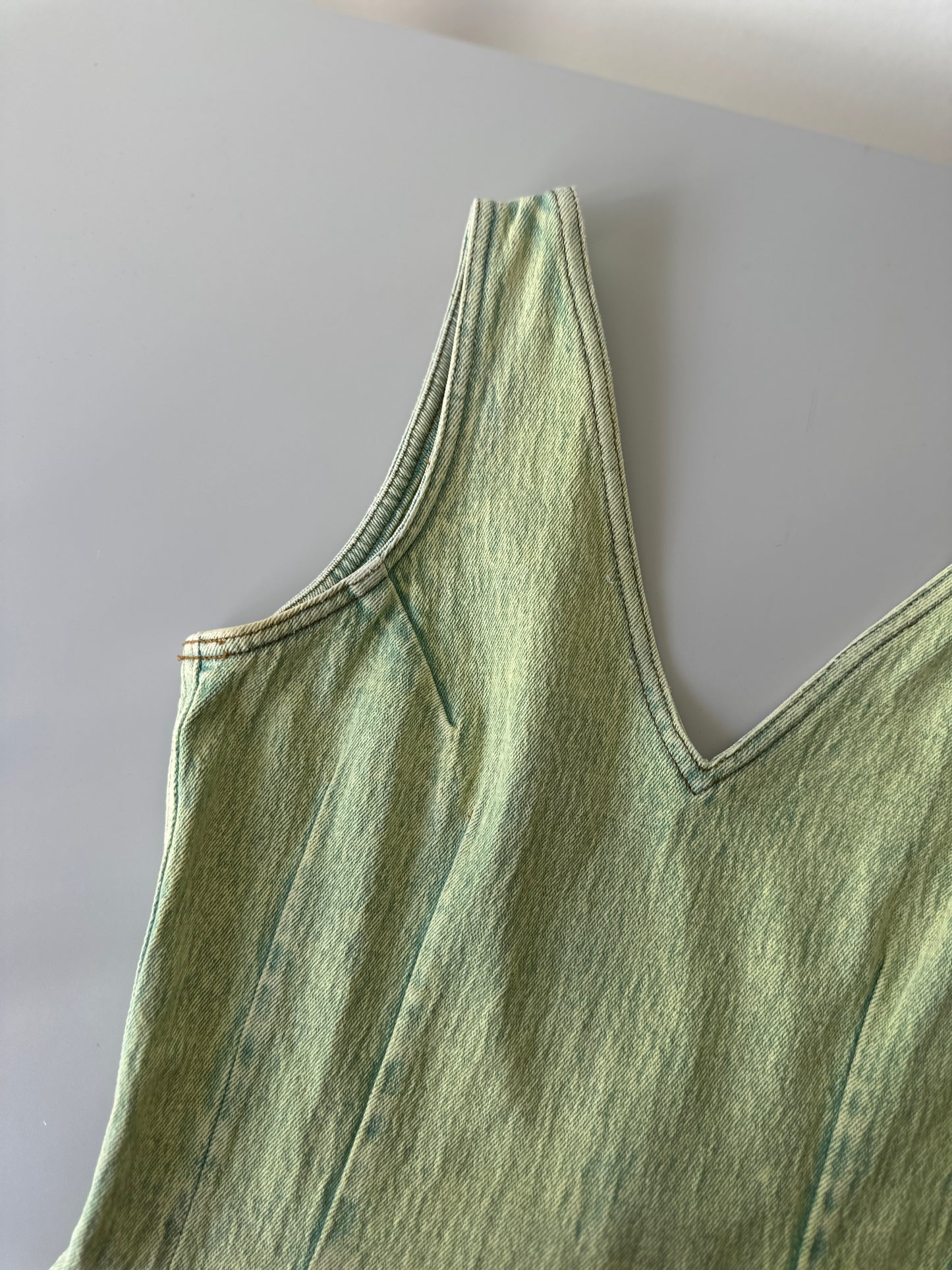 green denim dress