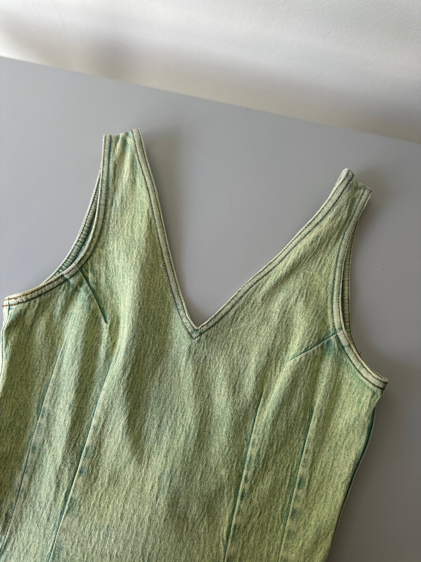 green denim dress