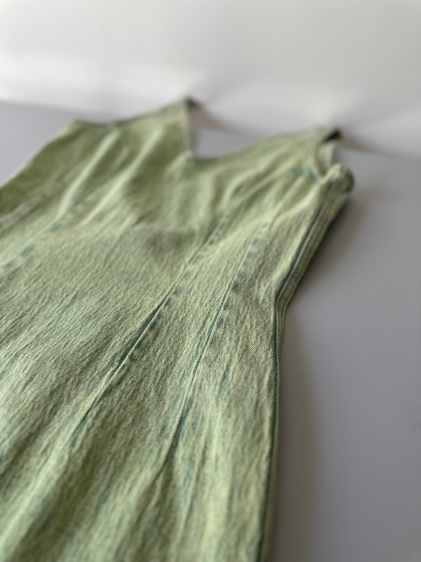 green denim dress
