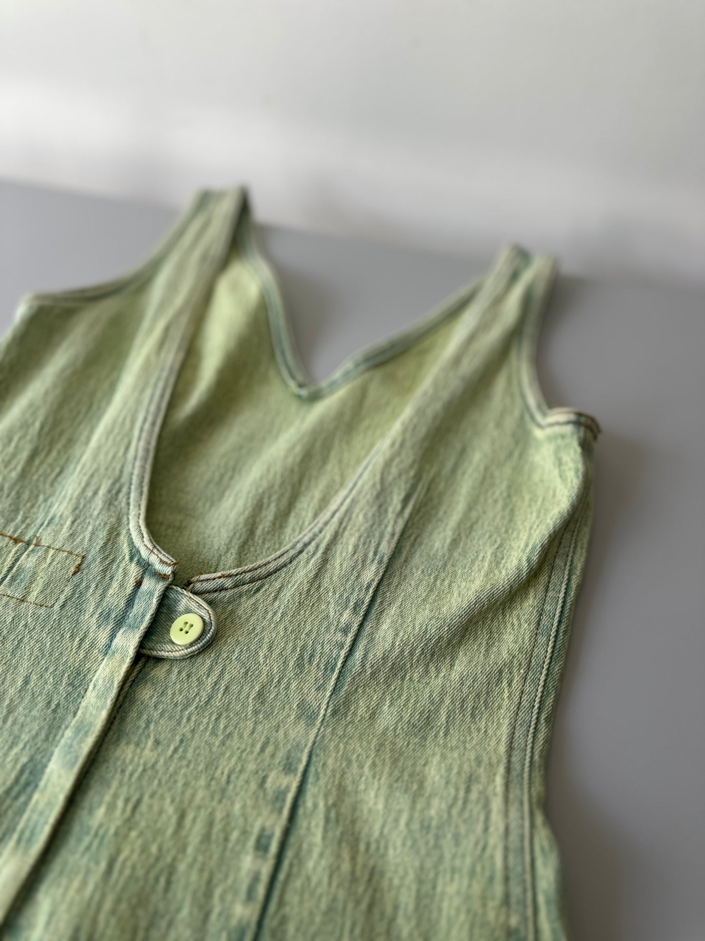 green denim dress