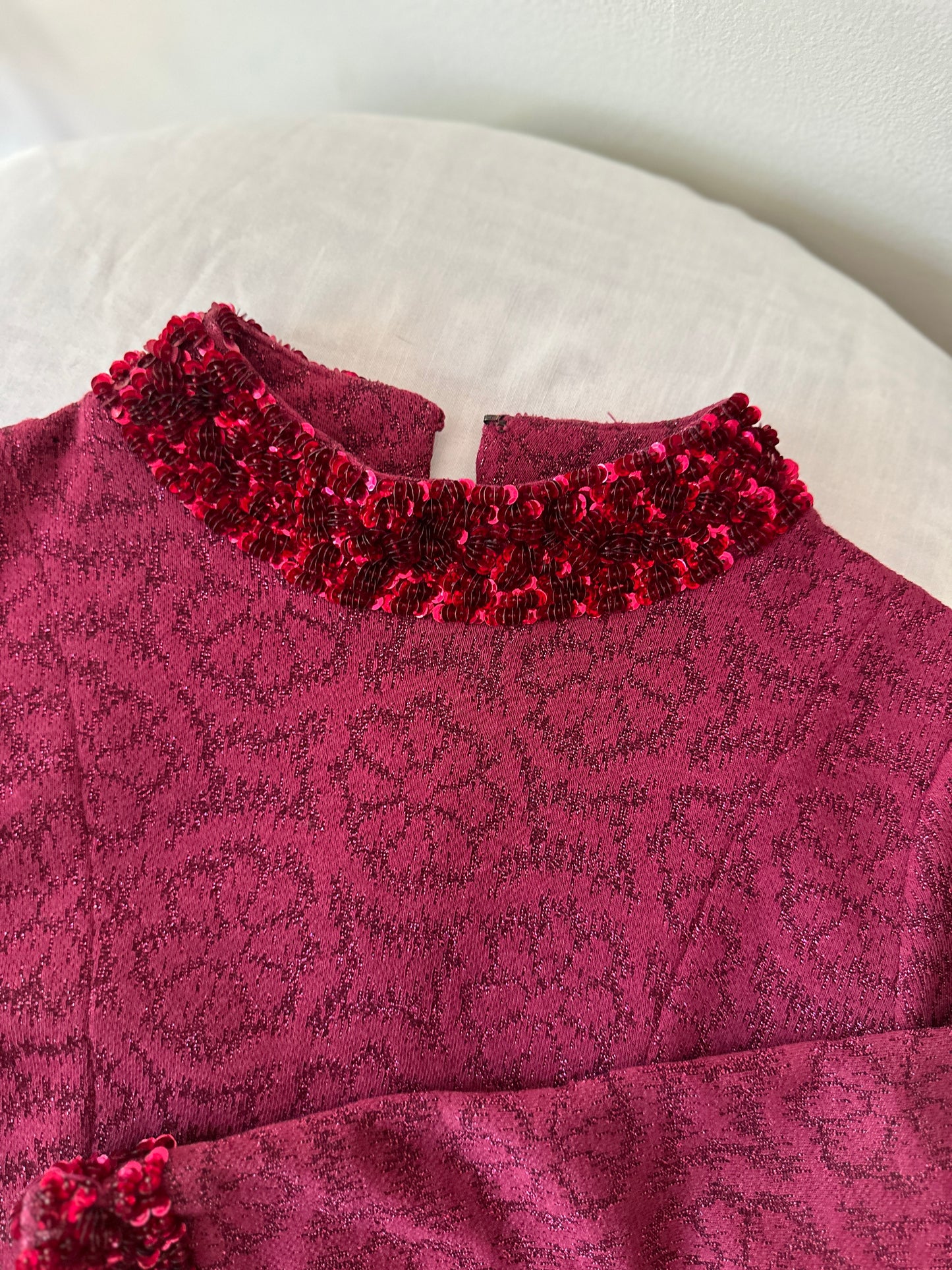 maroon sequin dress