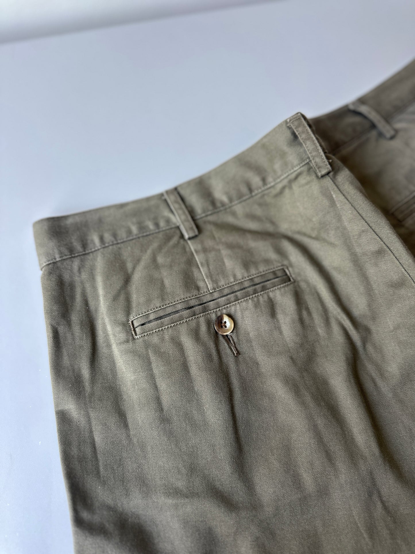 olive cotton shorts