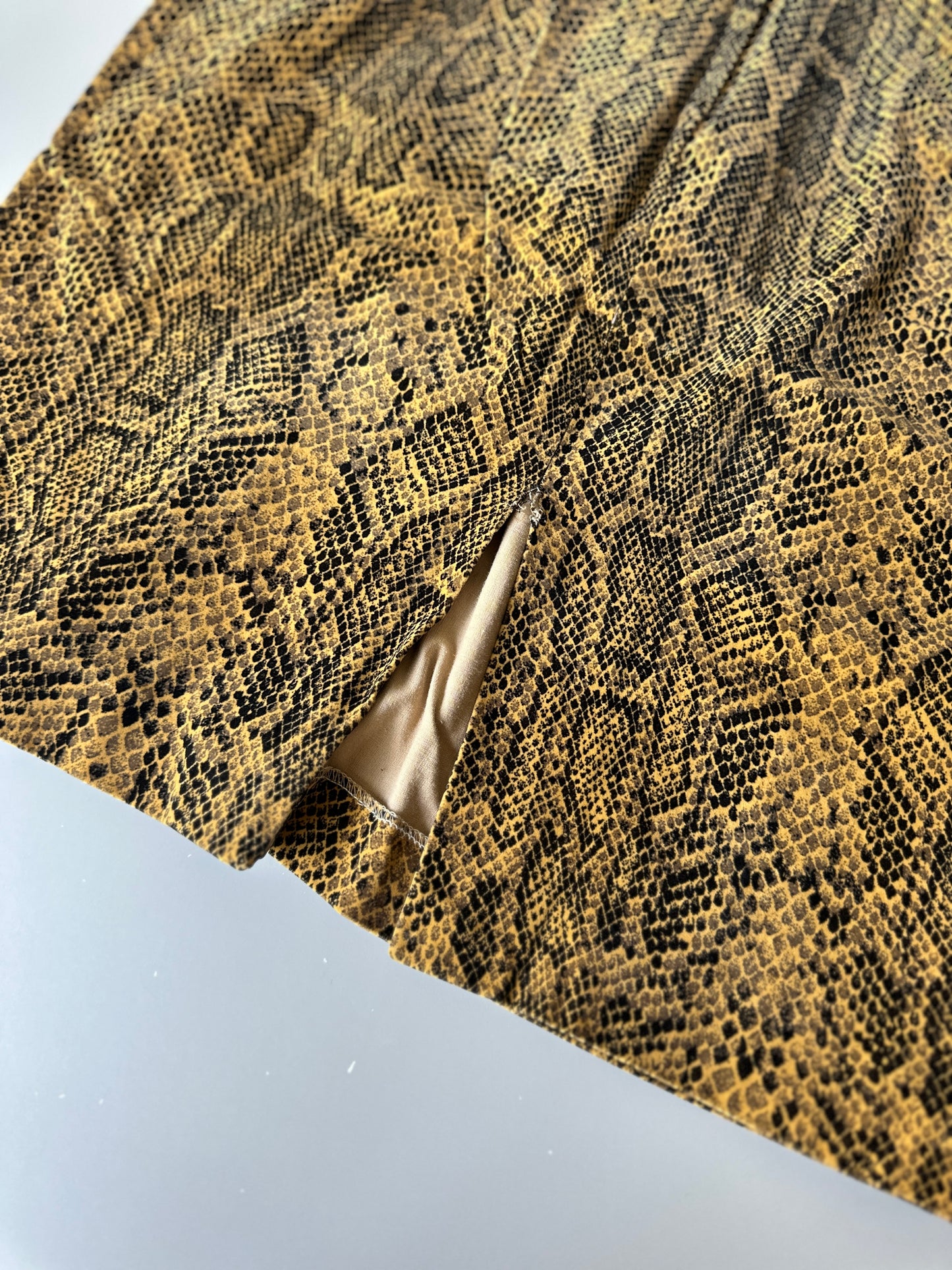 velvet snakeskin pattern skirt