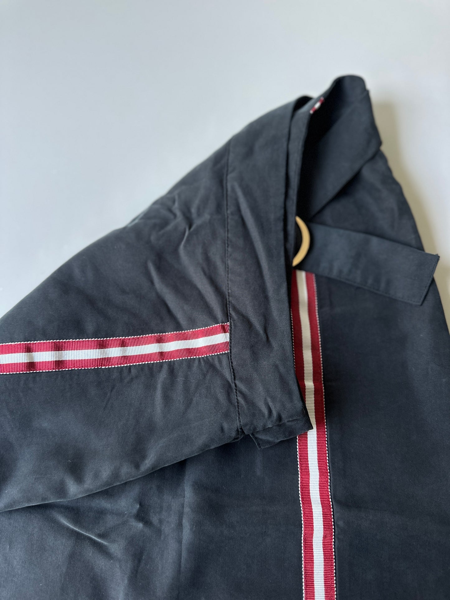 red striped grey suede skirt