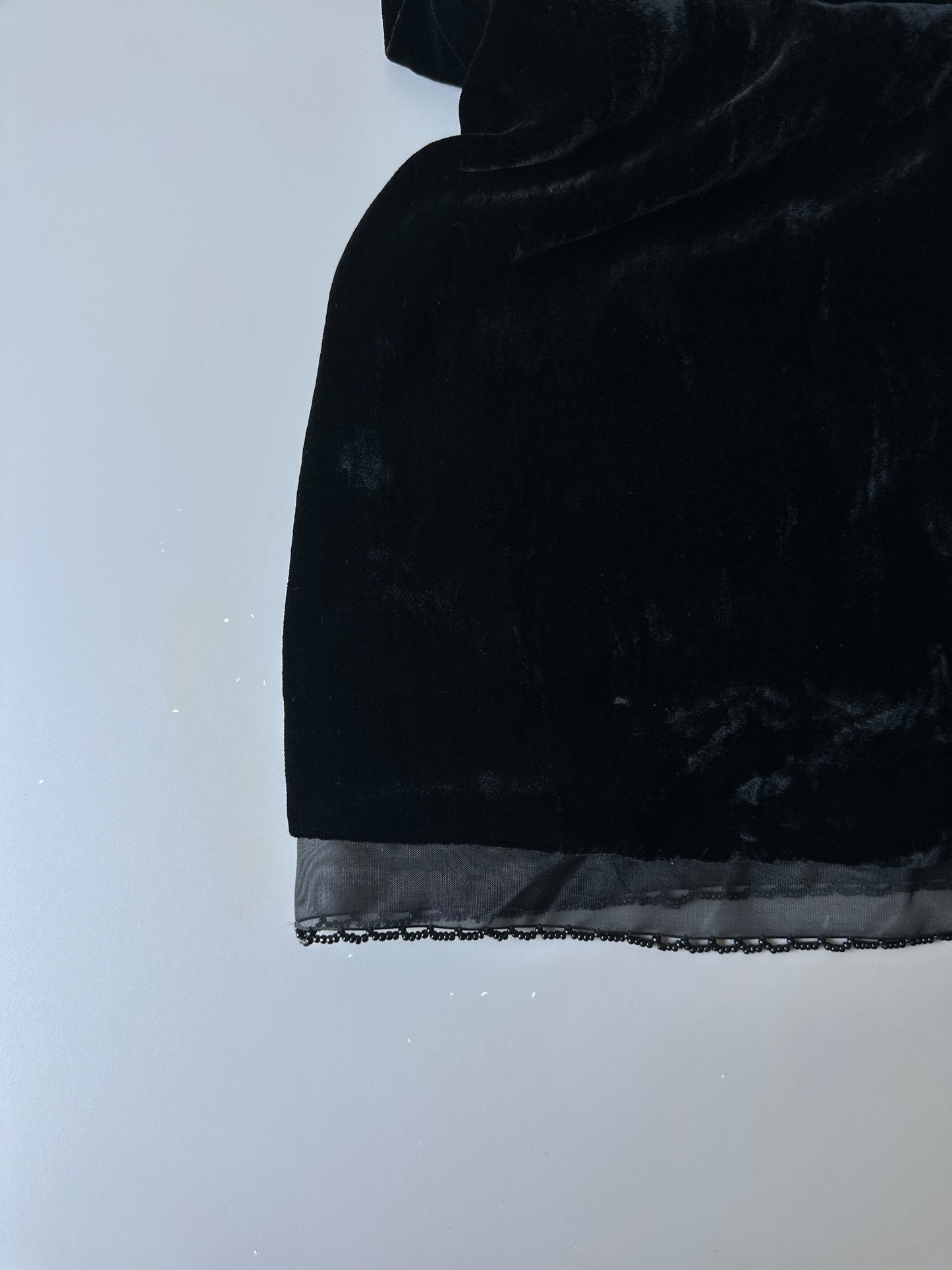 black velvet midi skirt