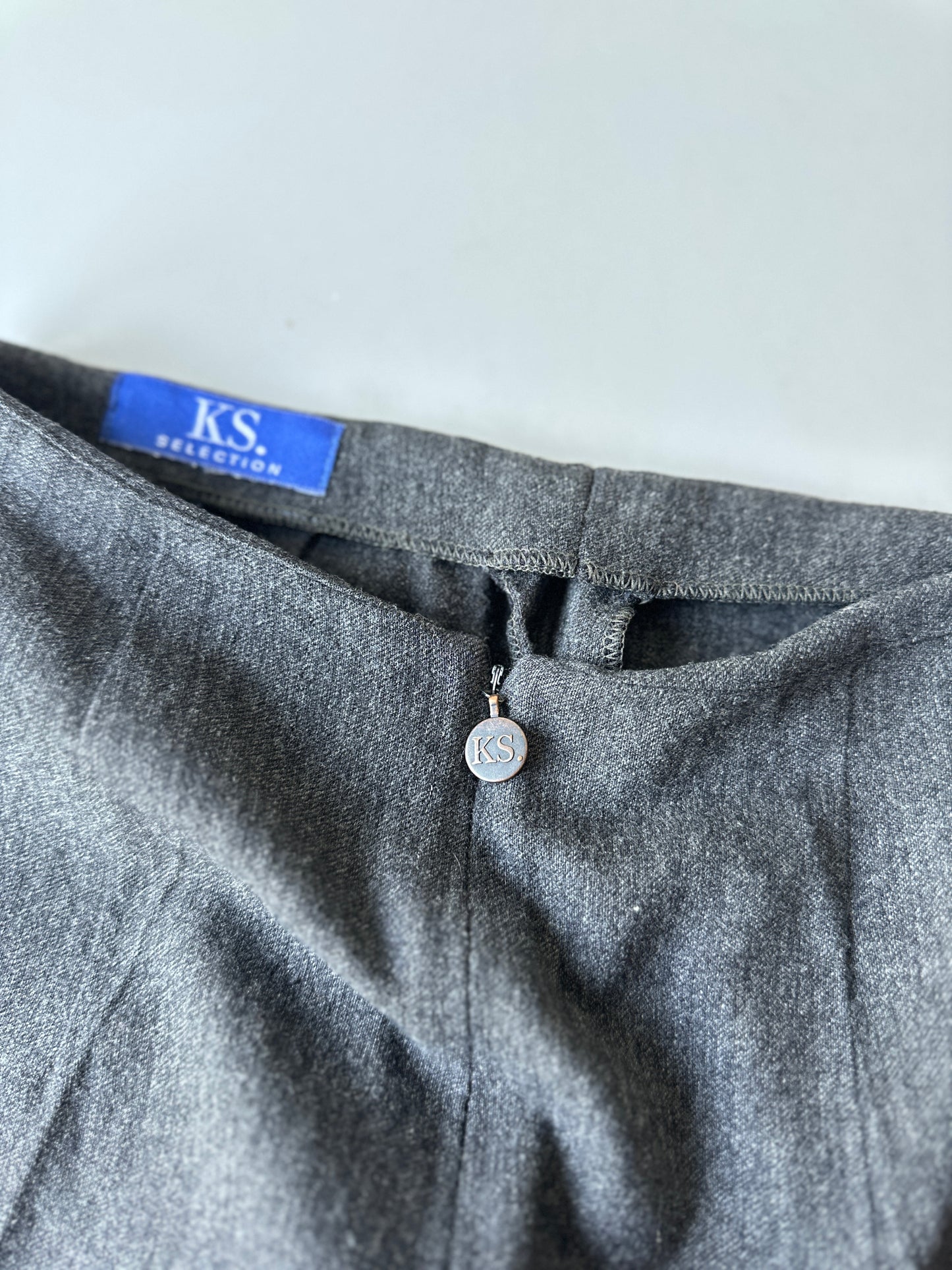 grey wool high waist pants