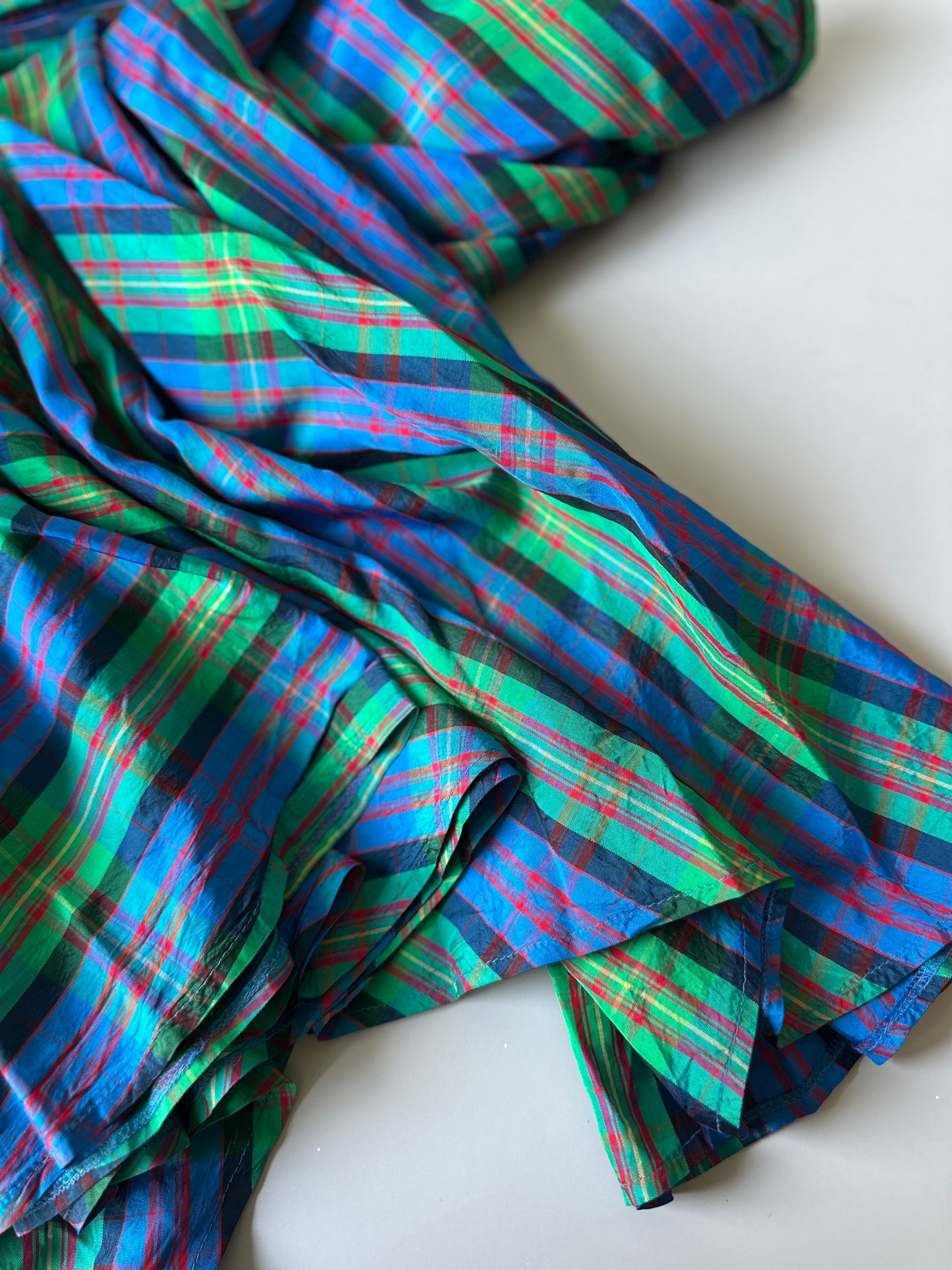 multicoloured shimmery gingham long skirt