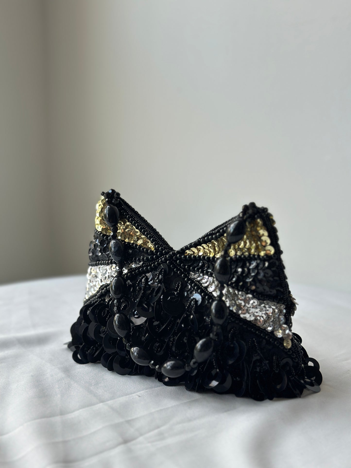 triple toned sequin purse