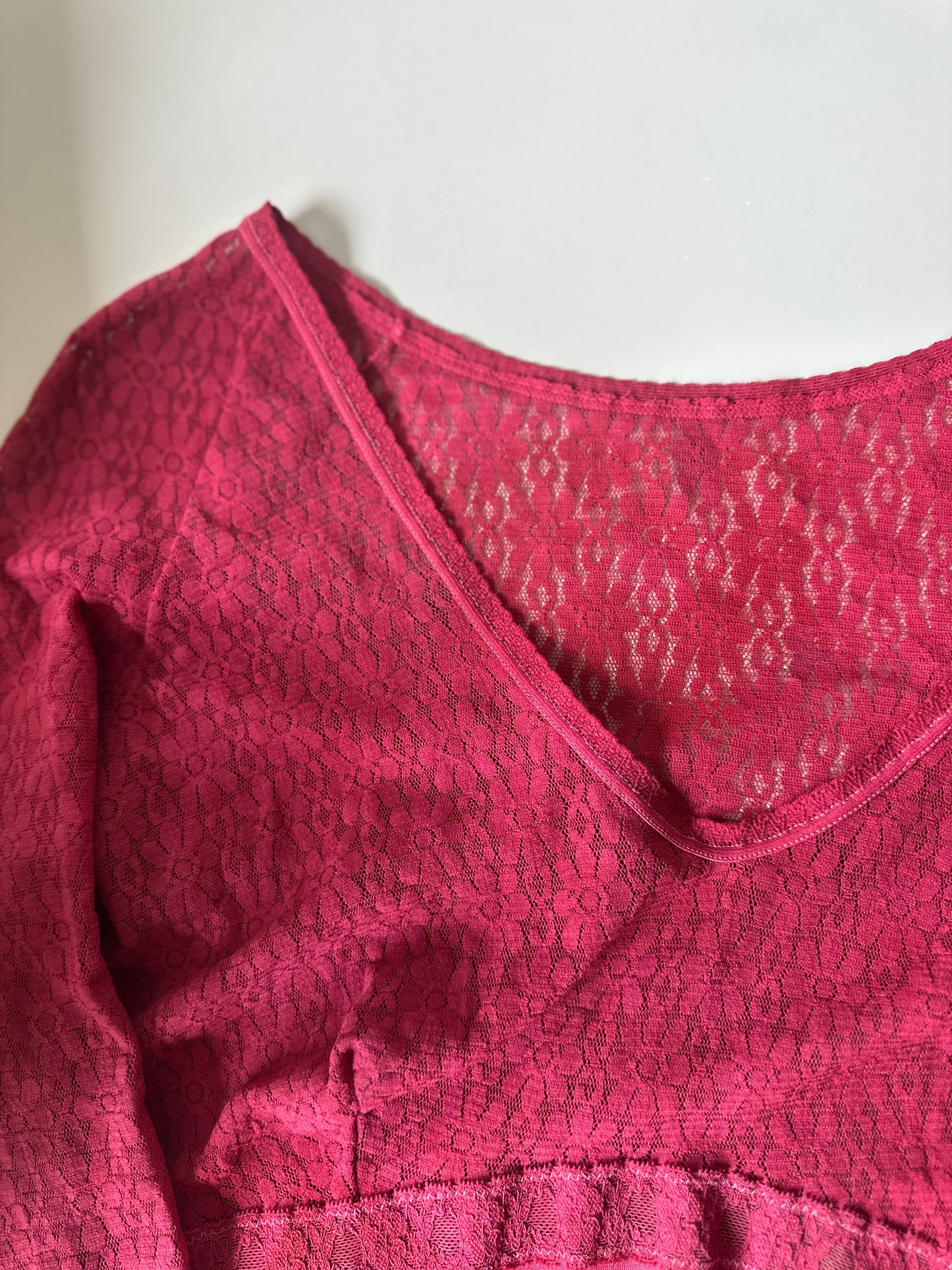 dyed red vintage long sleeve slip