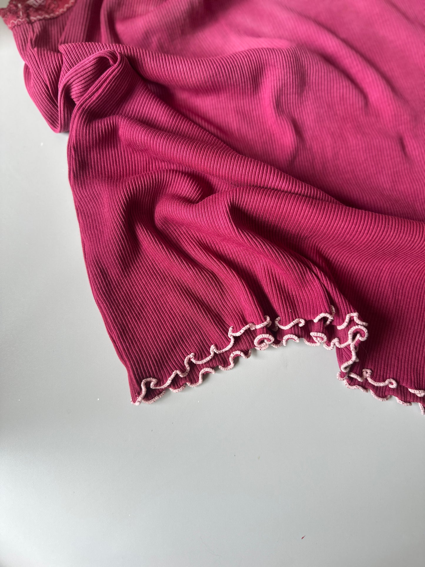 dyed red lace singlet