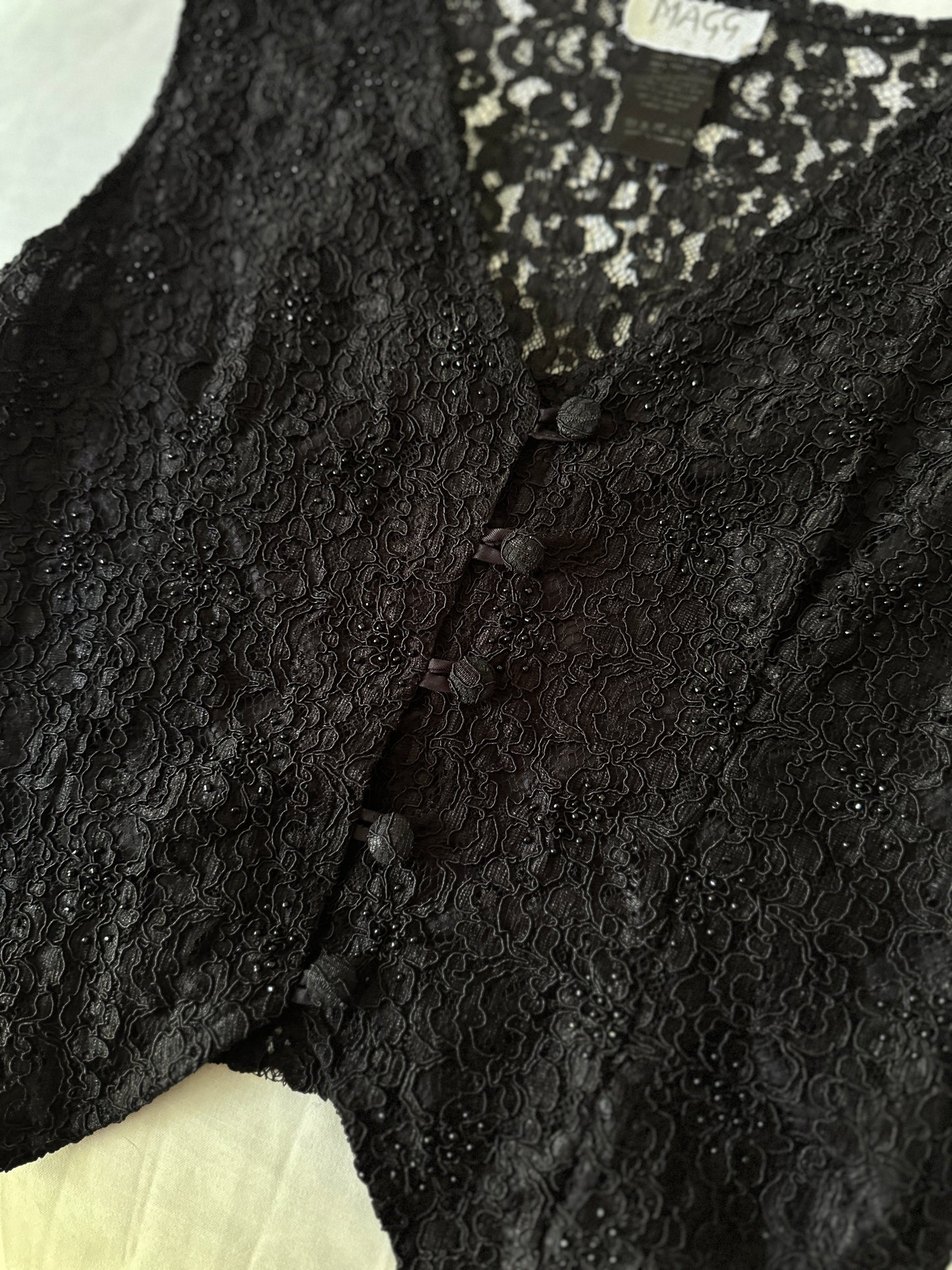 black lace vest