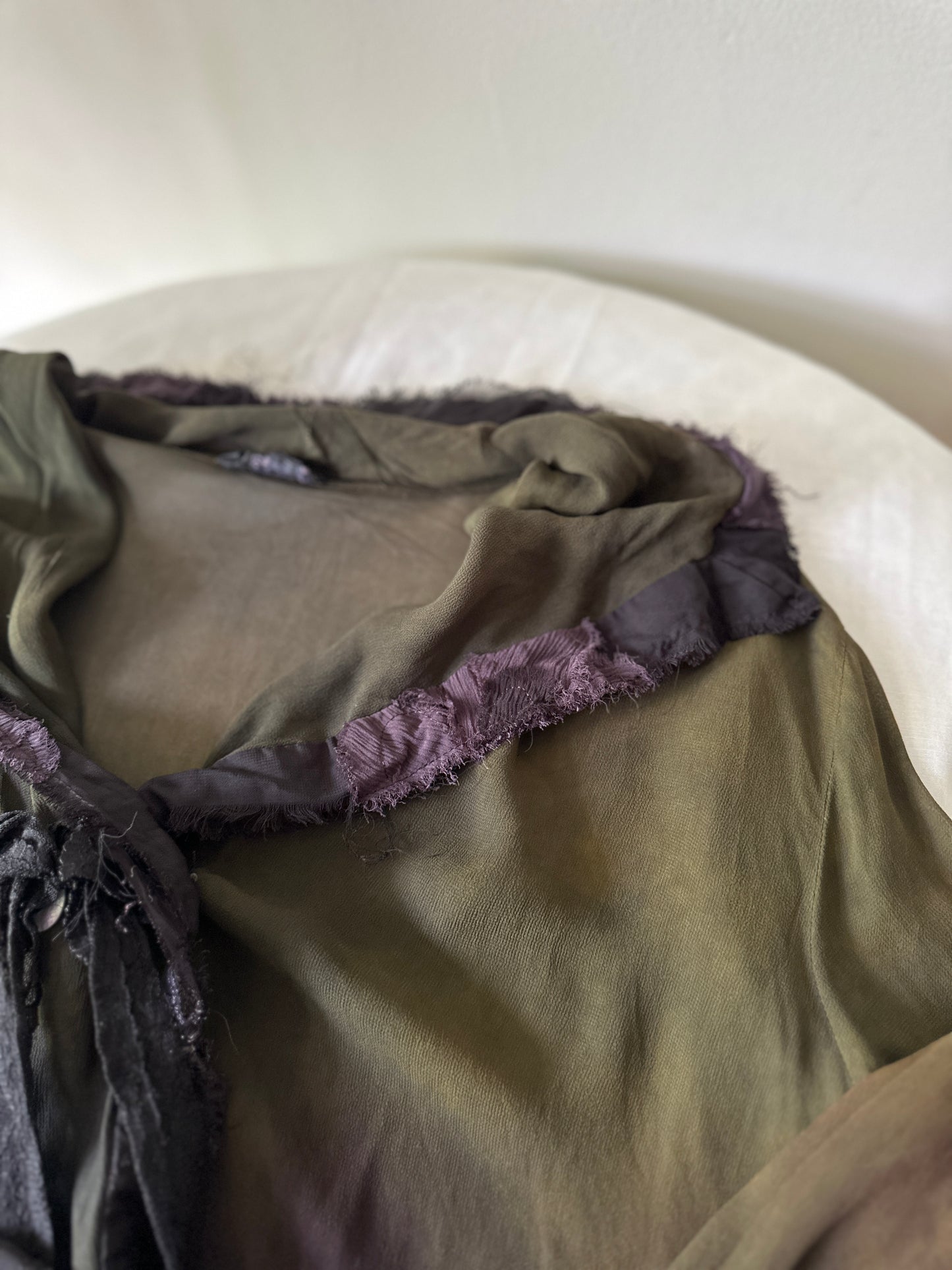 sheer green tye-died blouse