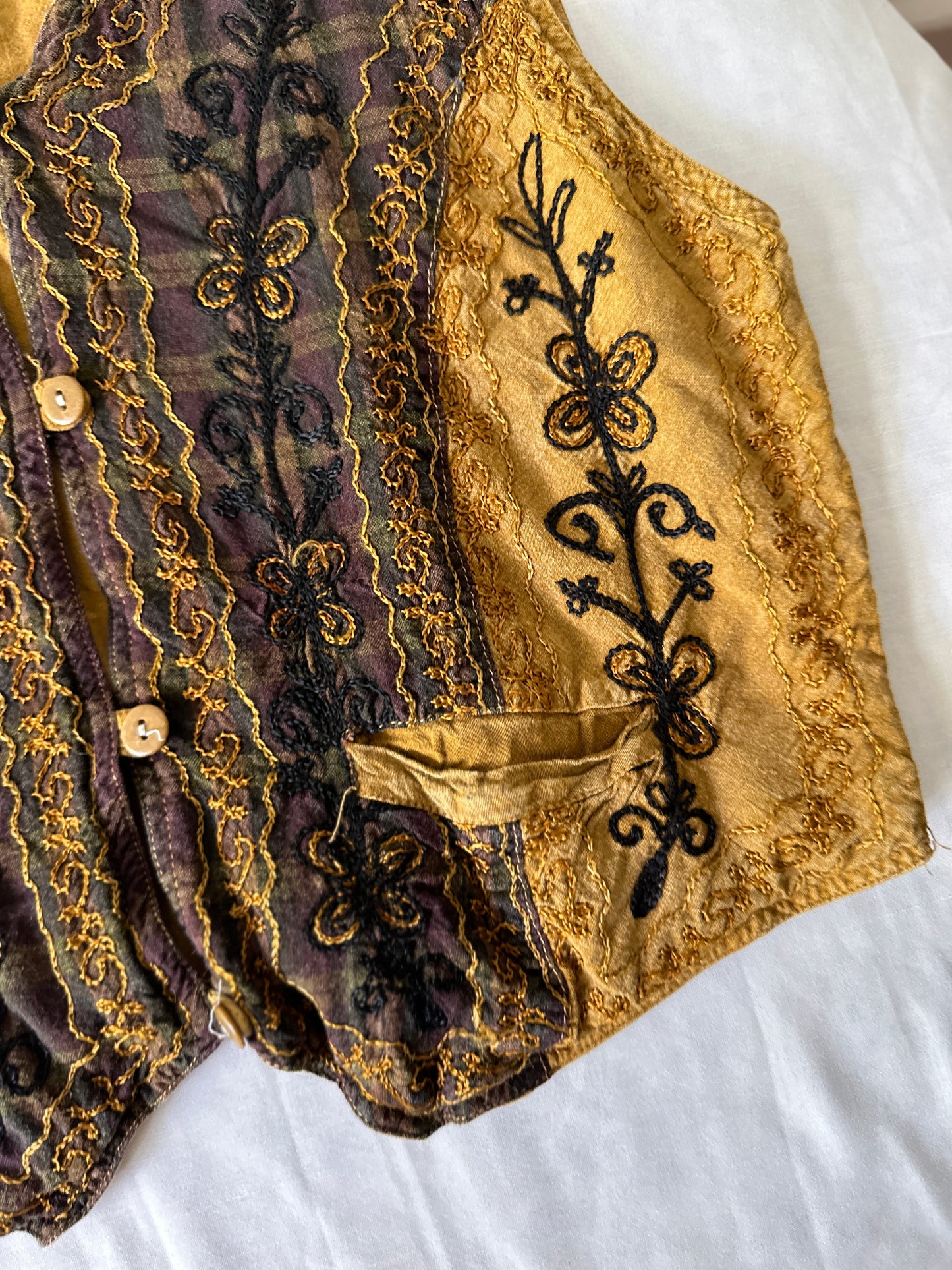 bohemian mustard vest