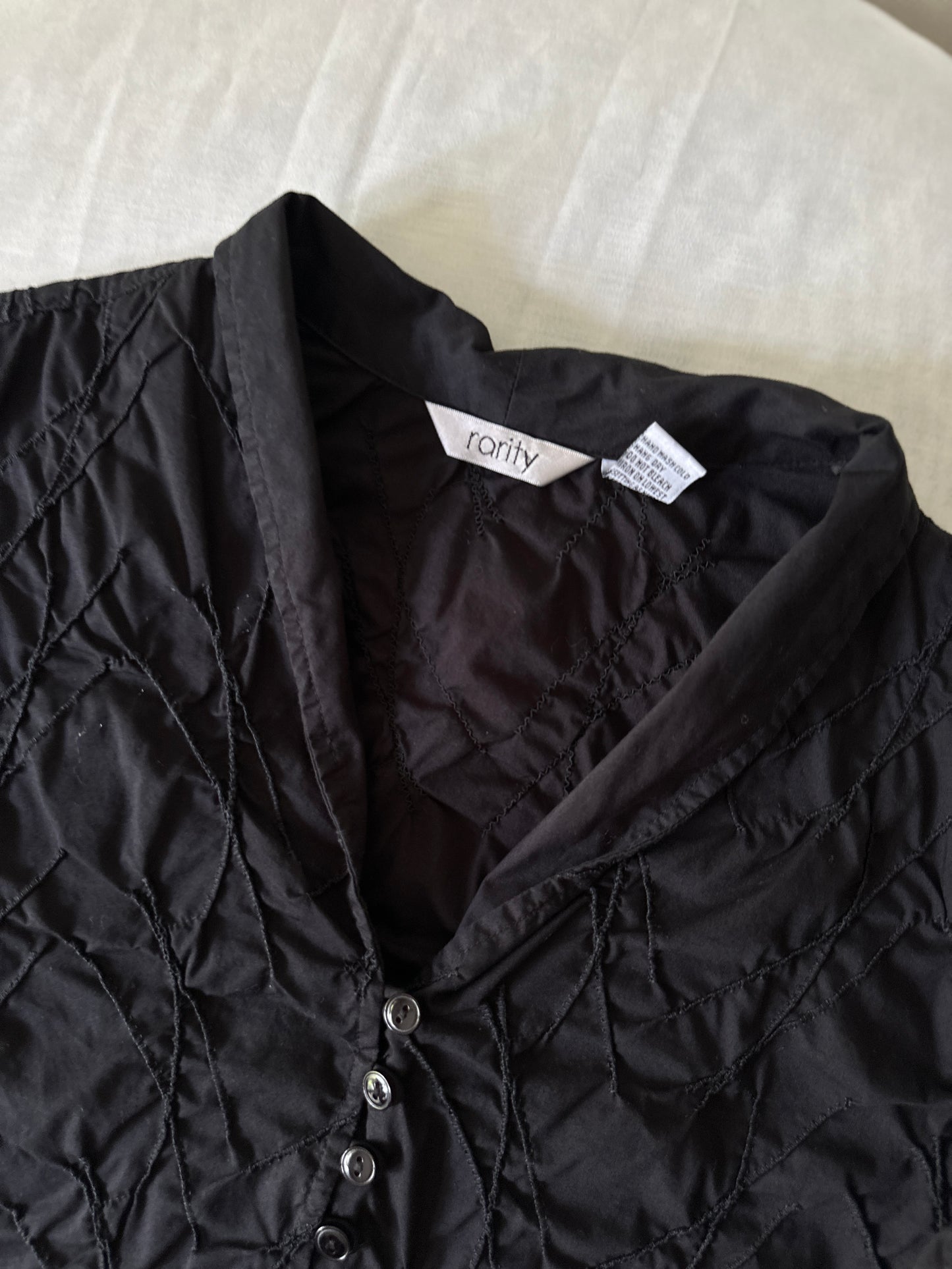 short sleeve black blouse