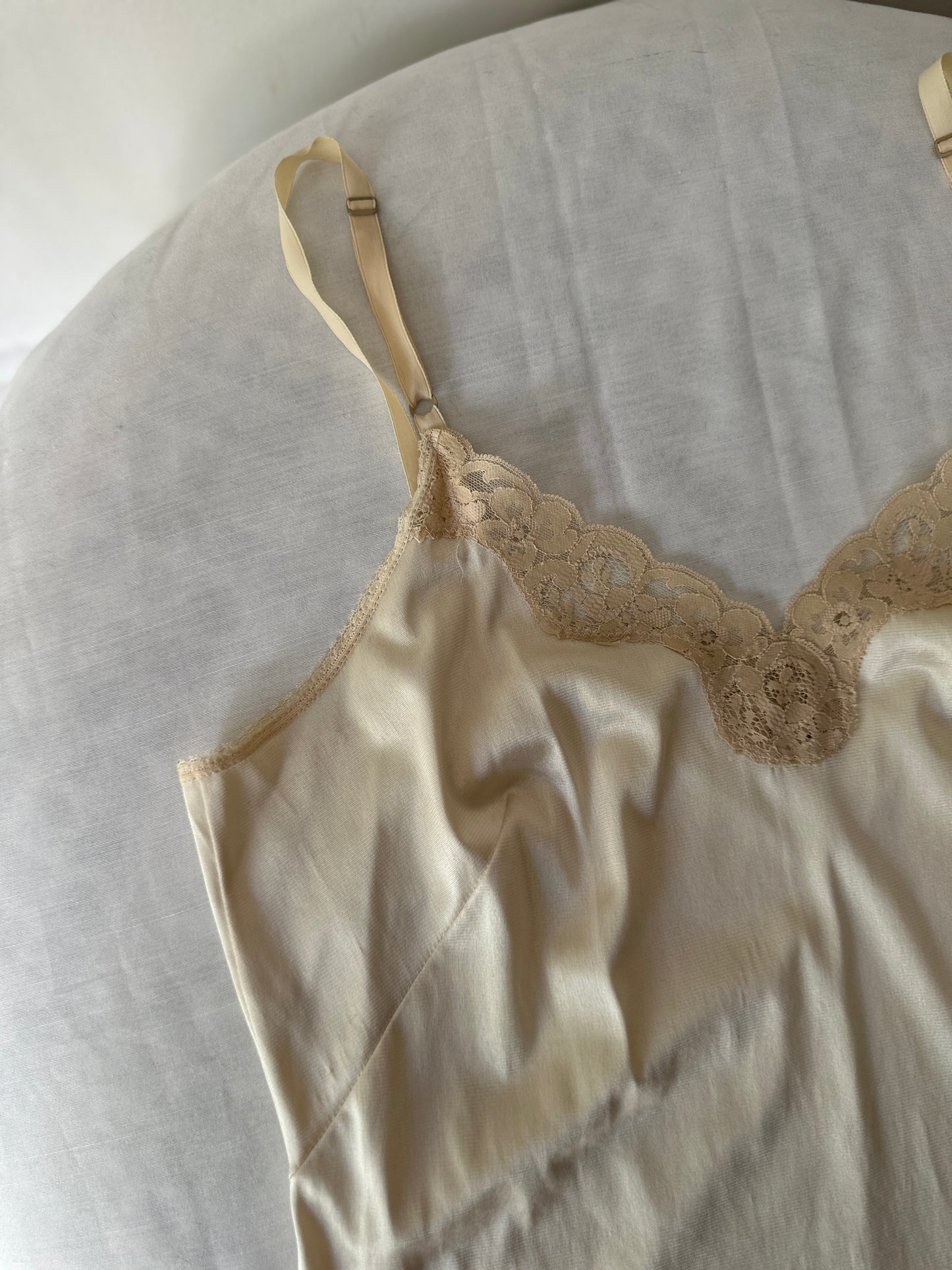 cream lace slip