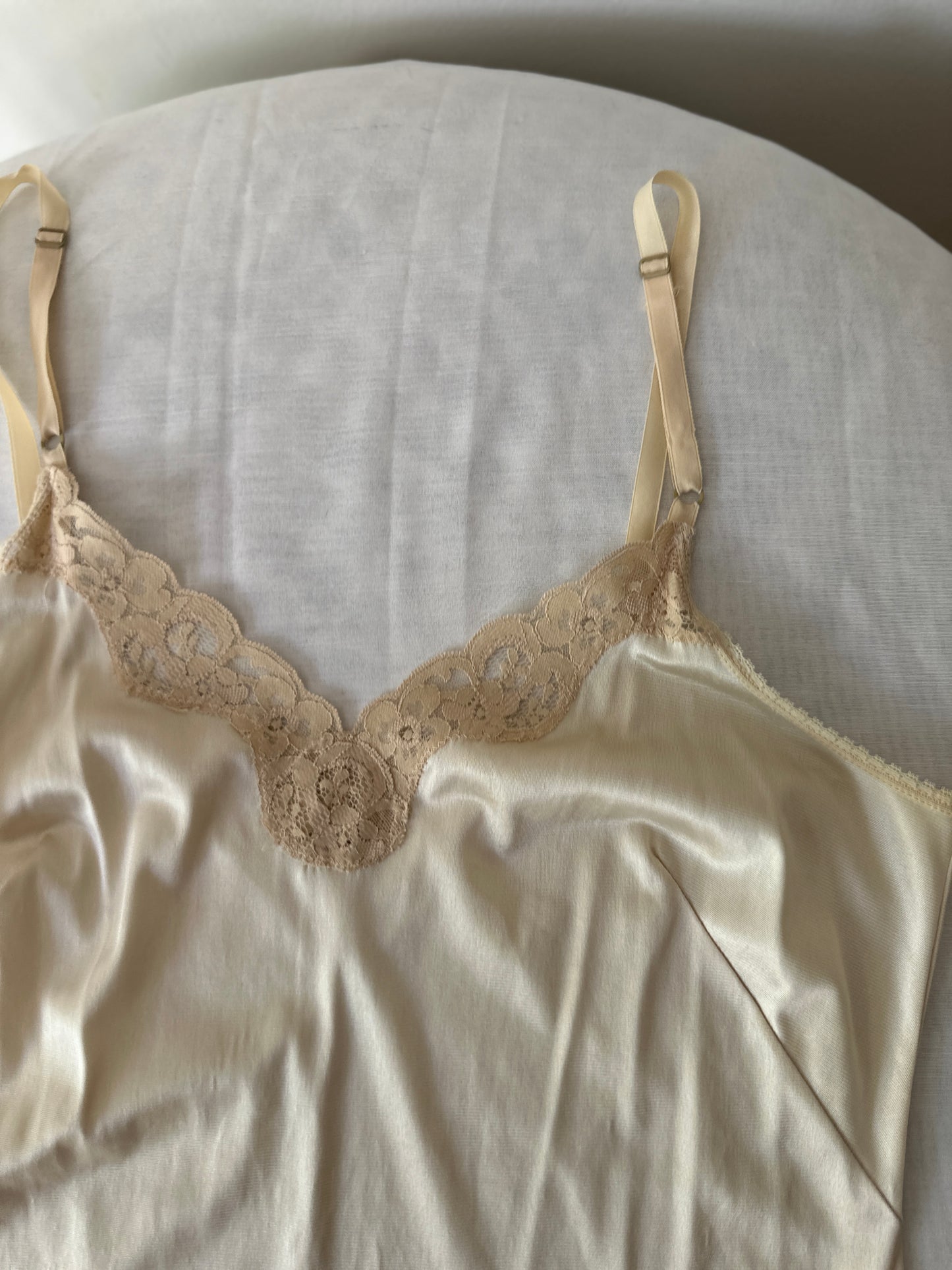 cream lace slip