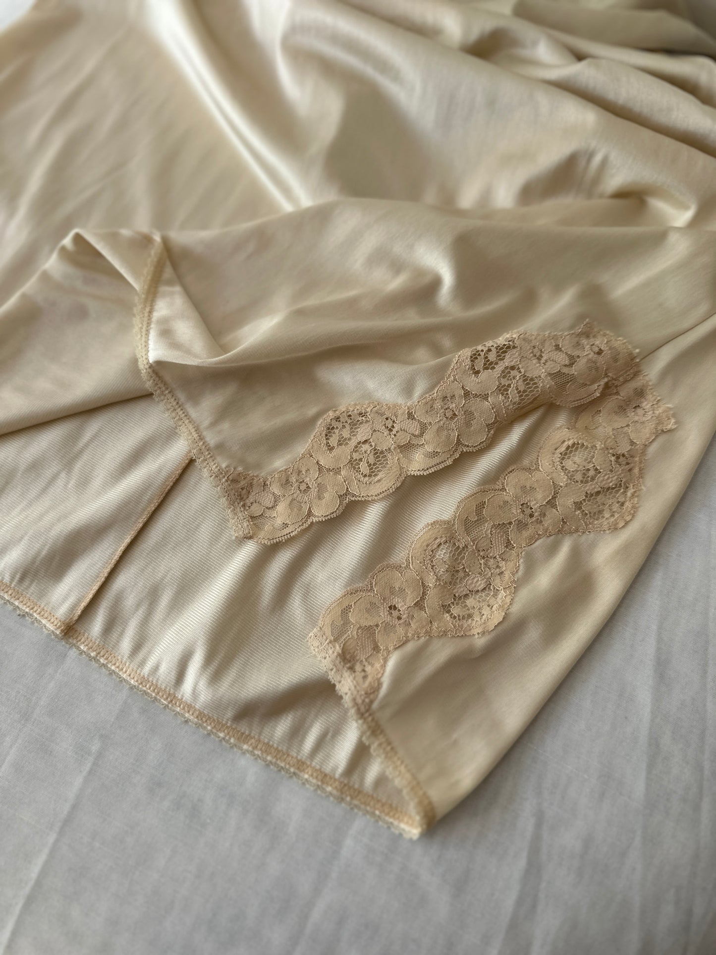 cream lace slip