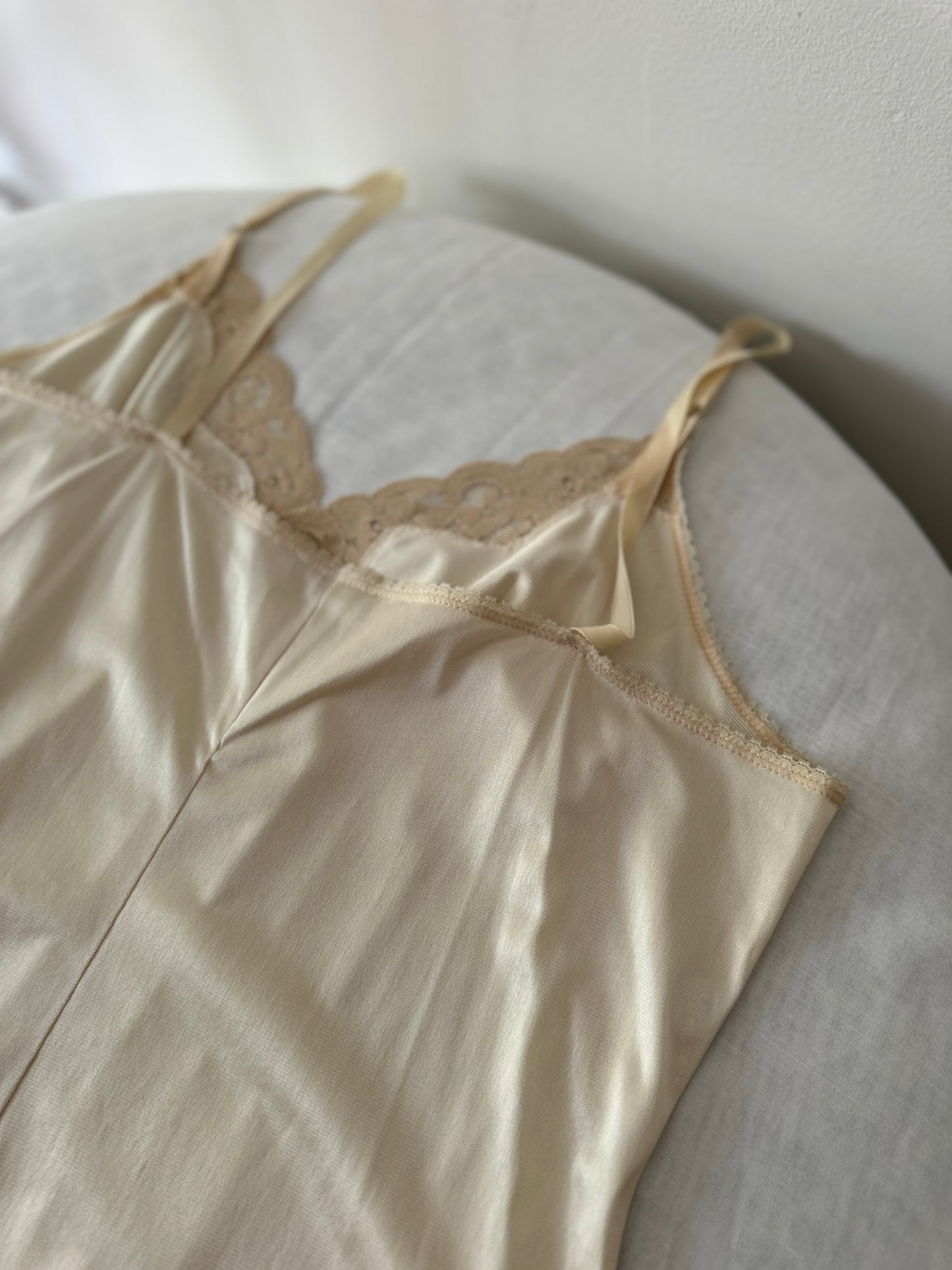 cream lace slip