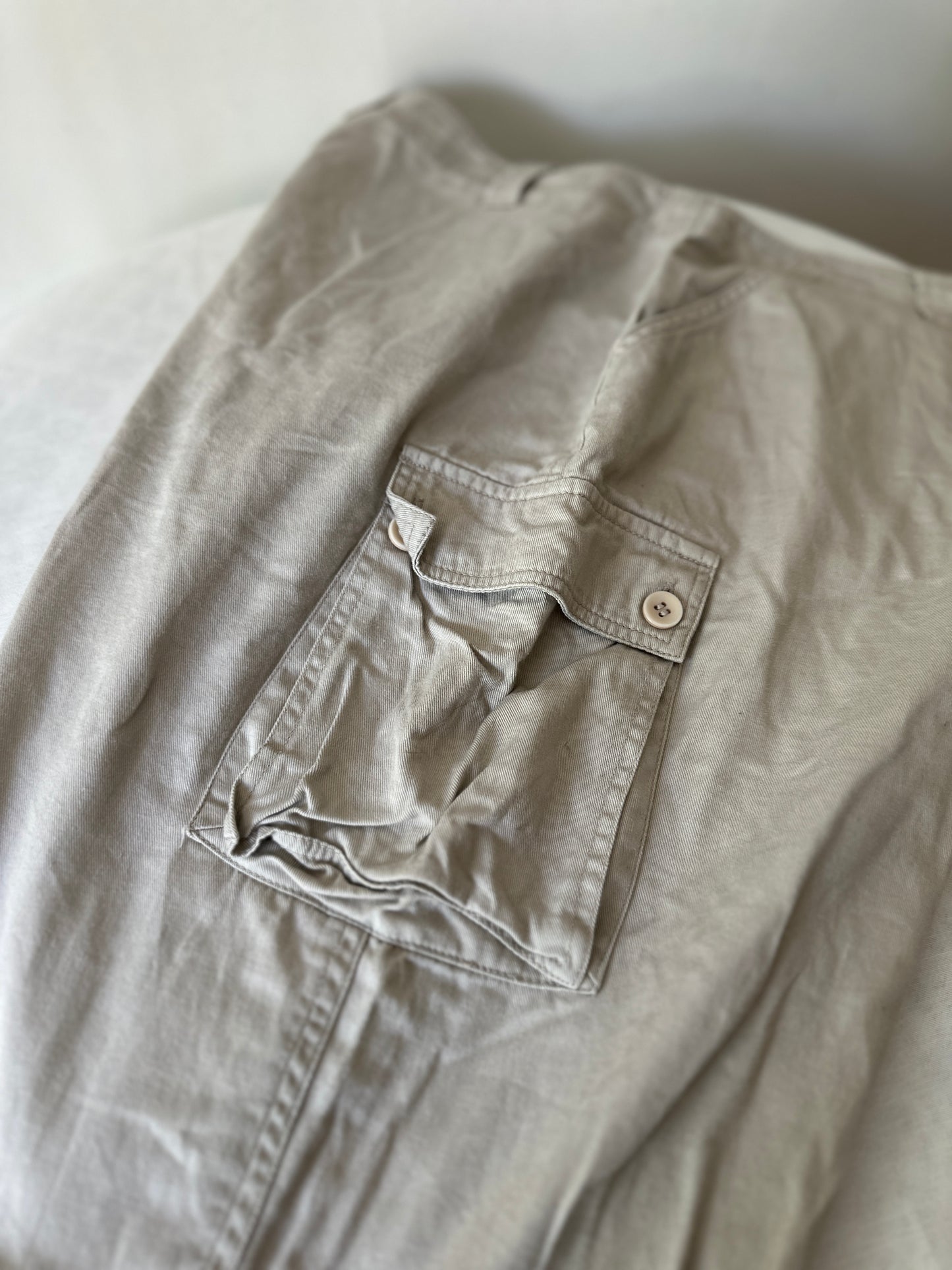 light beige long cargo pants