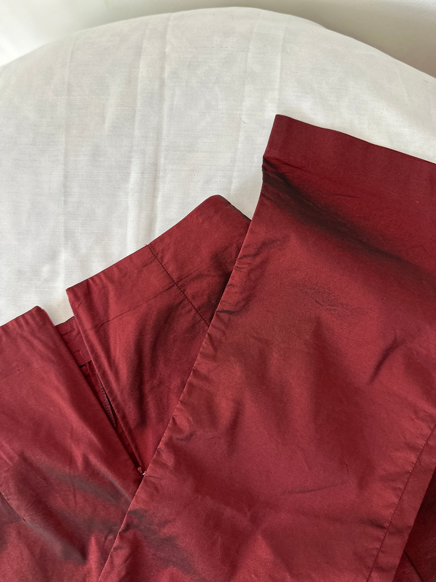 red opaque high waist flare pants