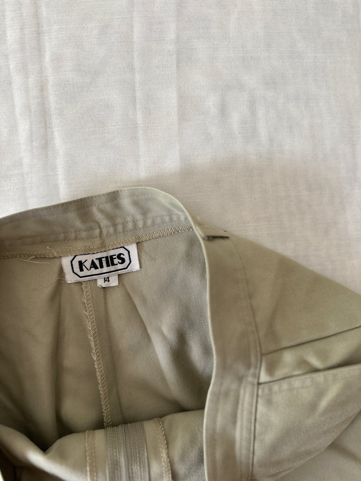 high waist grey/green pleated trouser