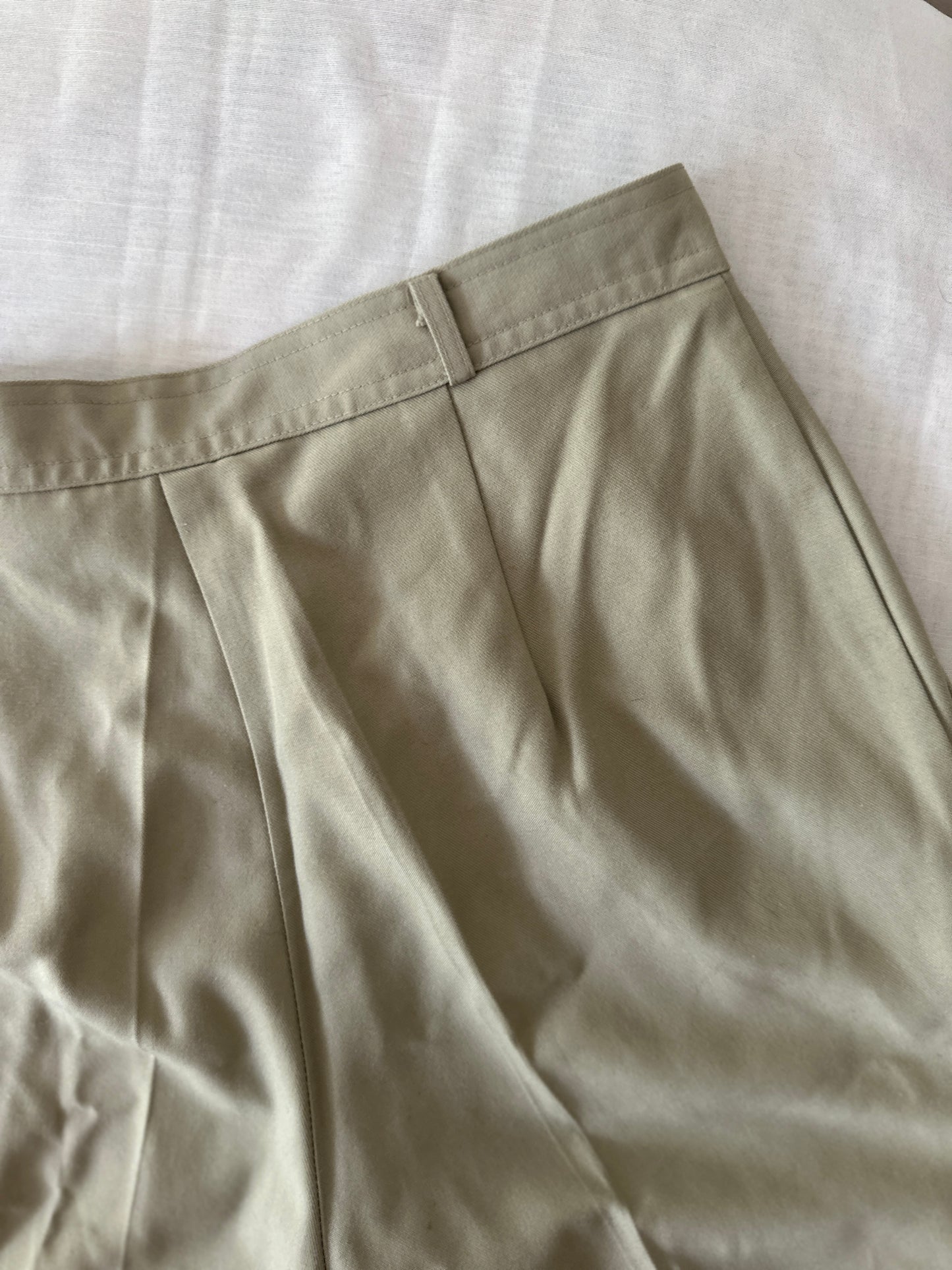 high waist grey/green pleated trouser