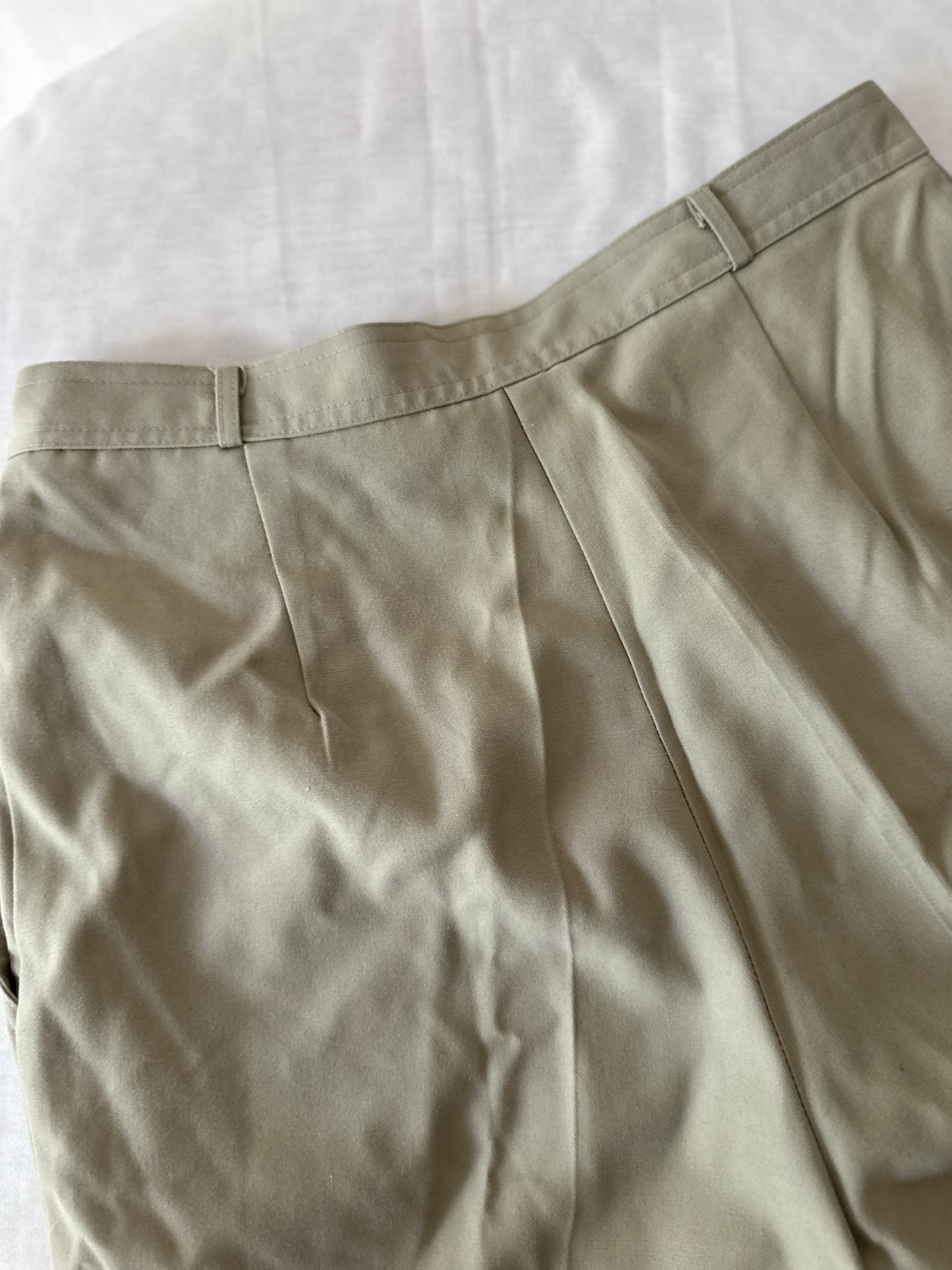 high waist grey/green pleated trouser