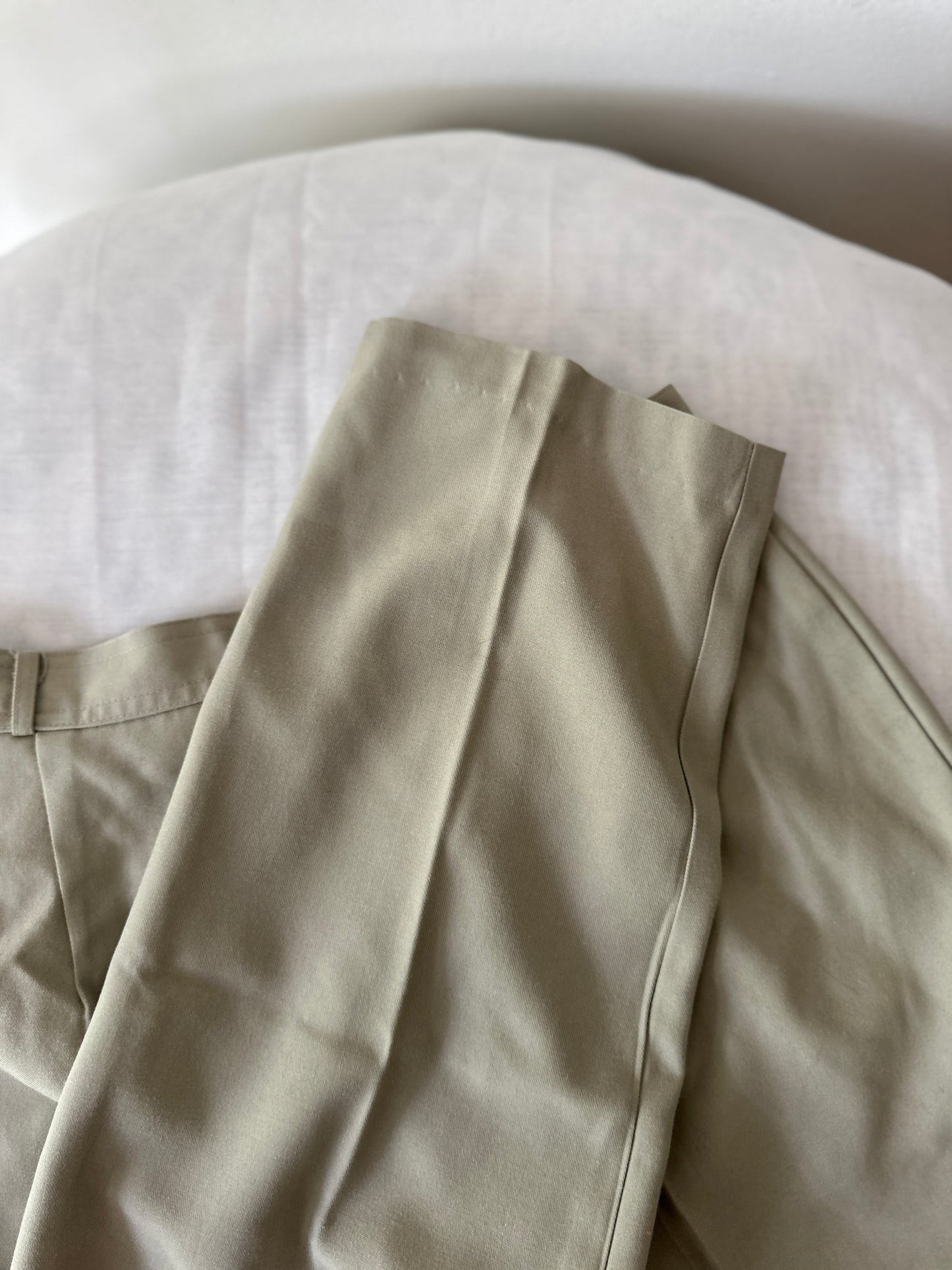 high waist grey/green pleated trouser
