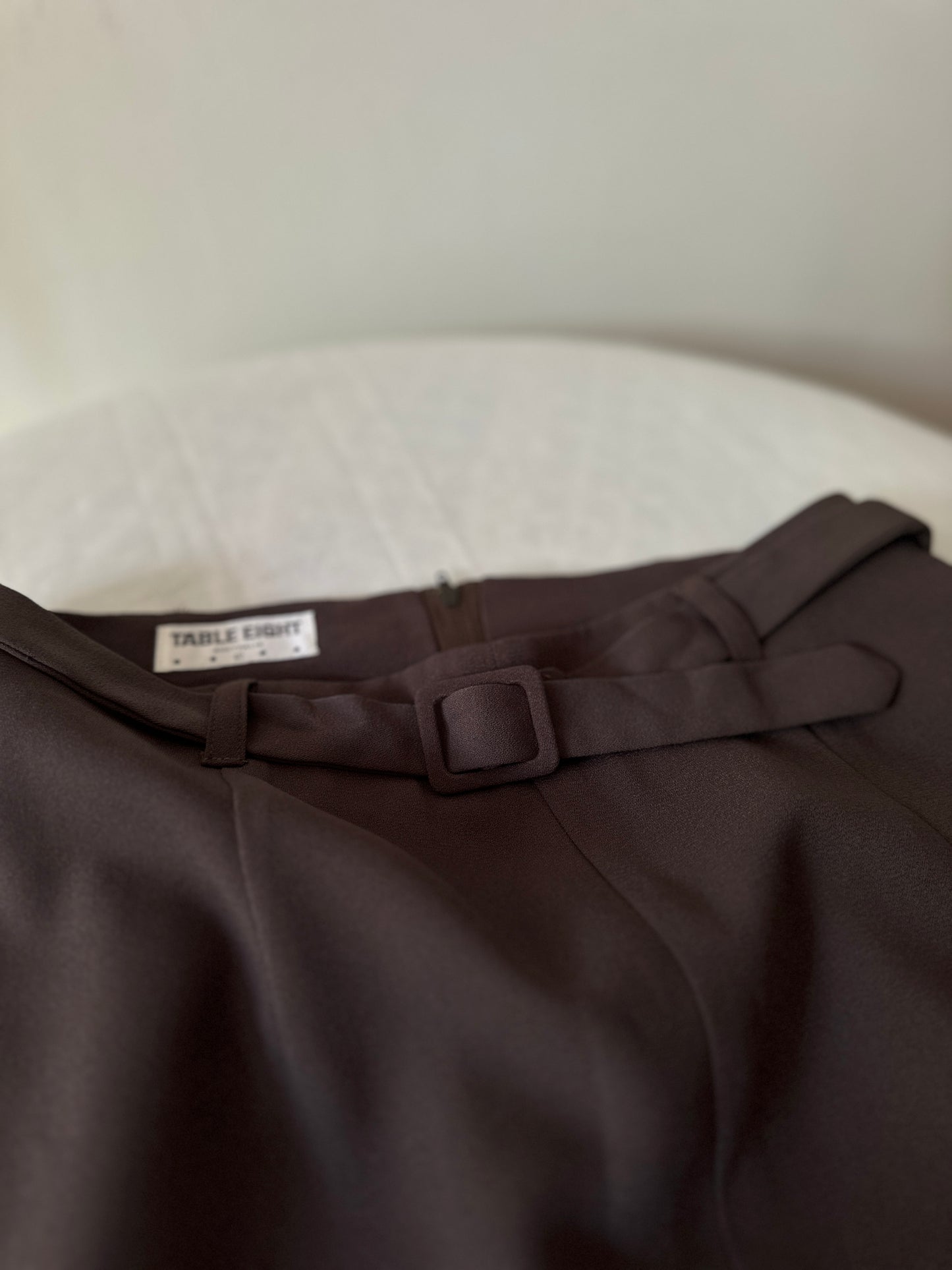 long line grey/brown straight skirt