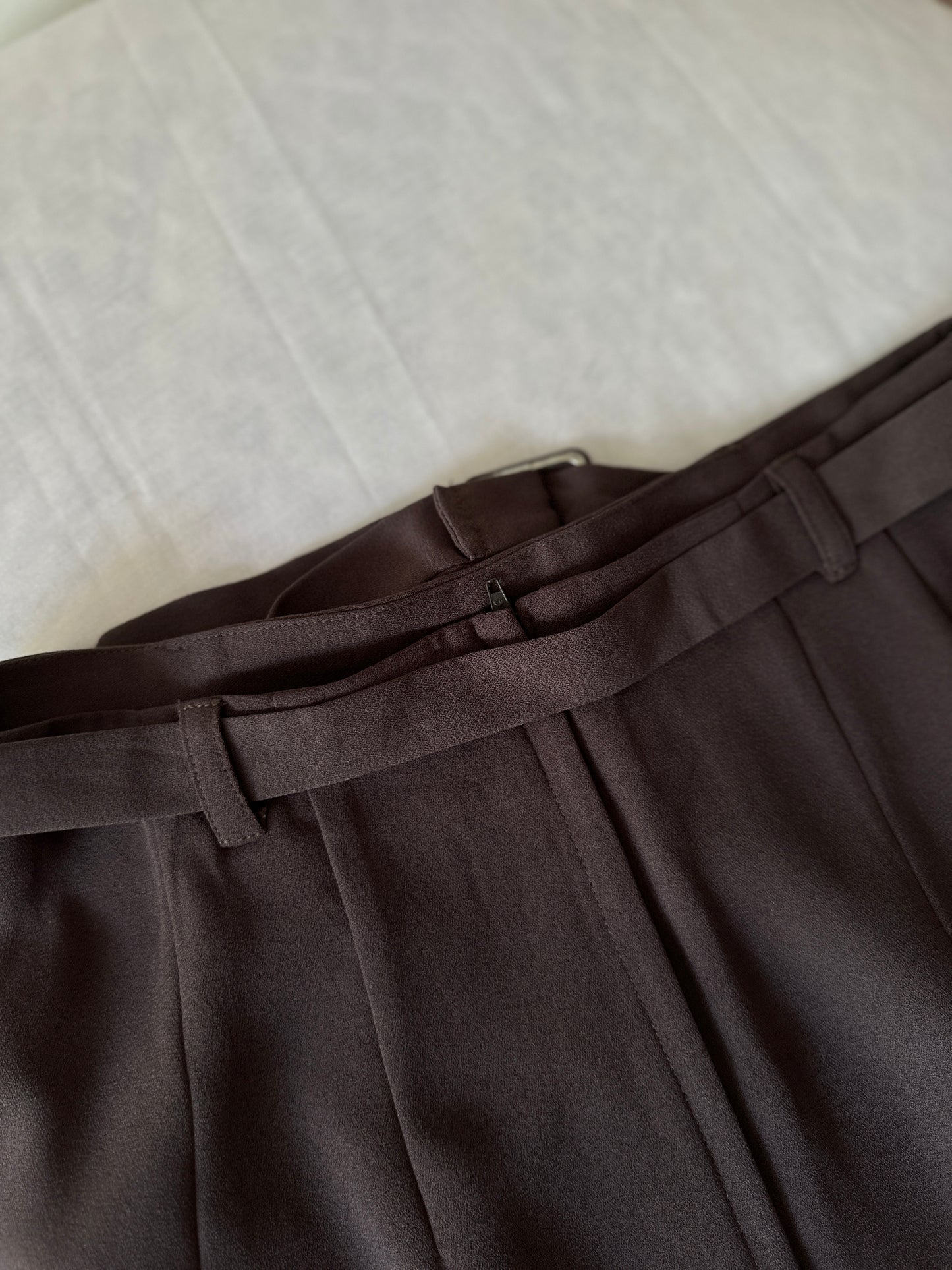 long line grey/brown straight skirt