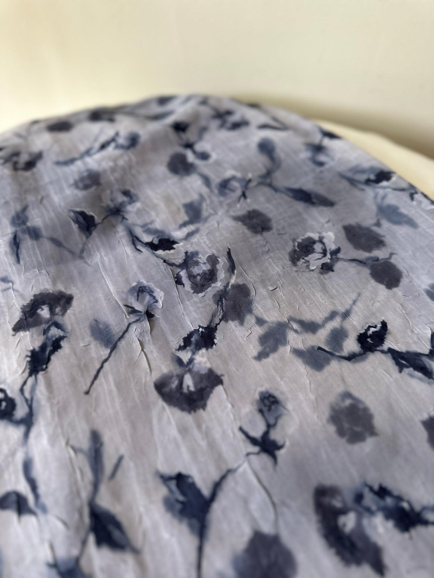 blue toned floral midi skirt