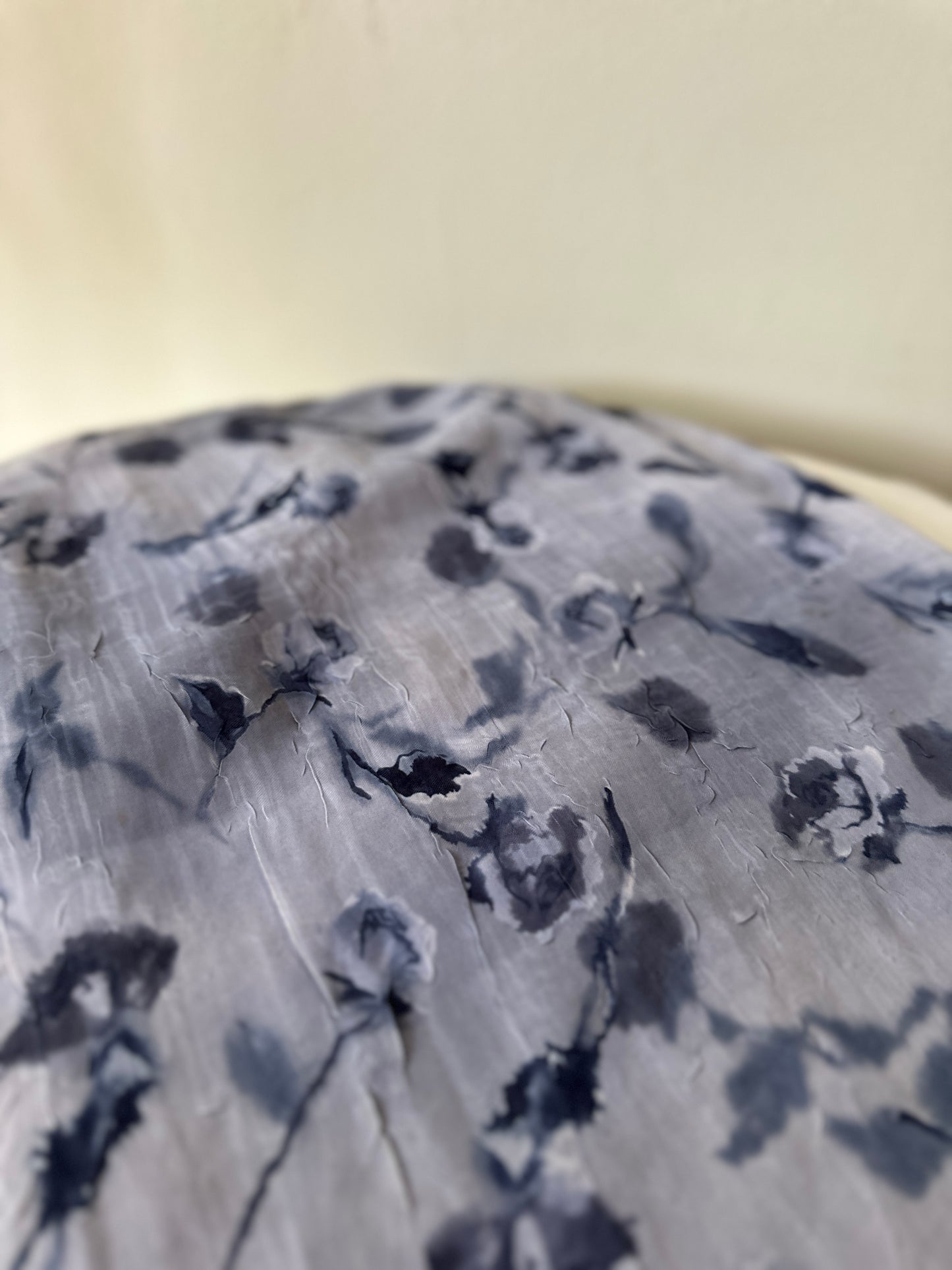 blue toned floral midi skirt