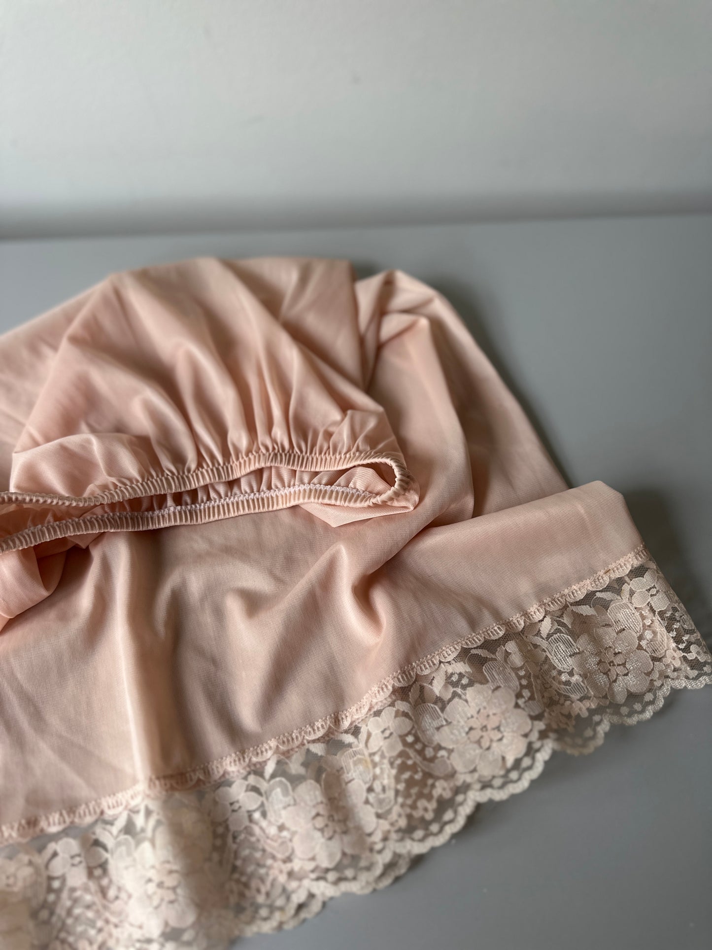 nude mid-length slip skirt