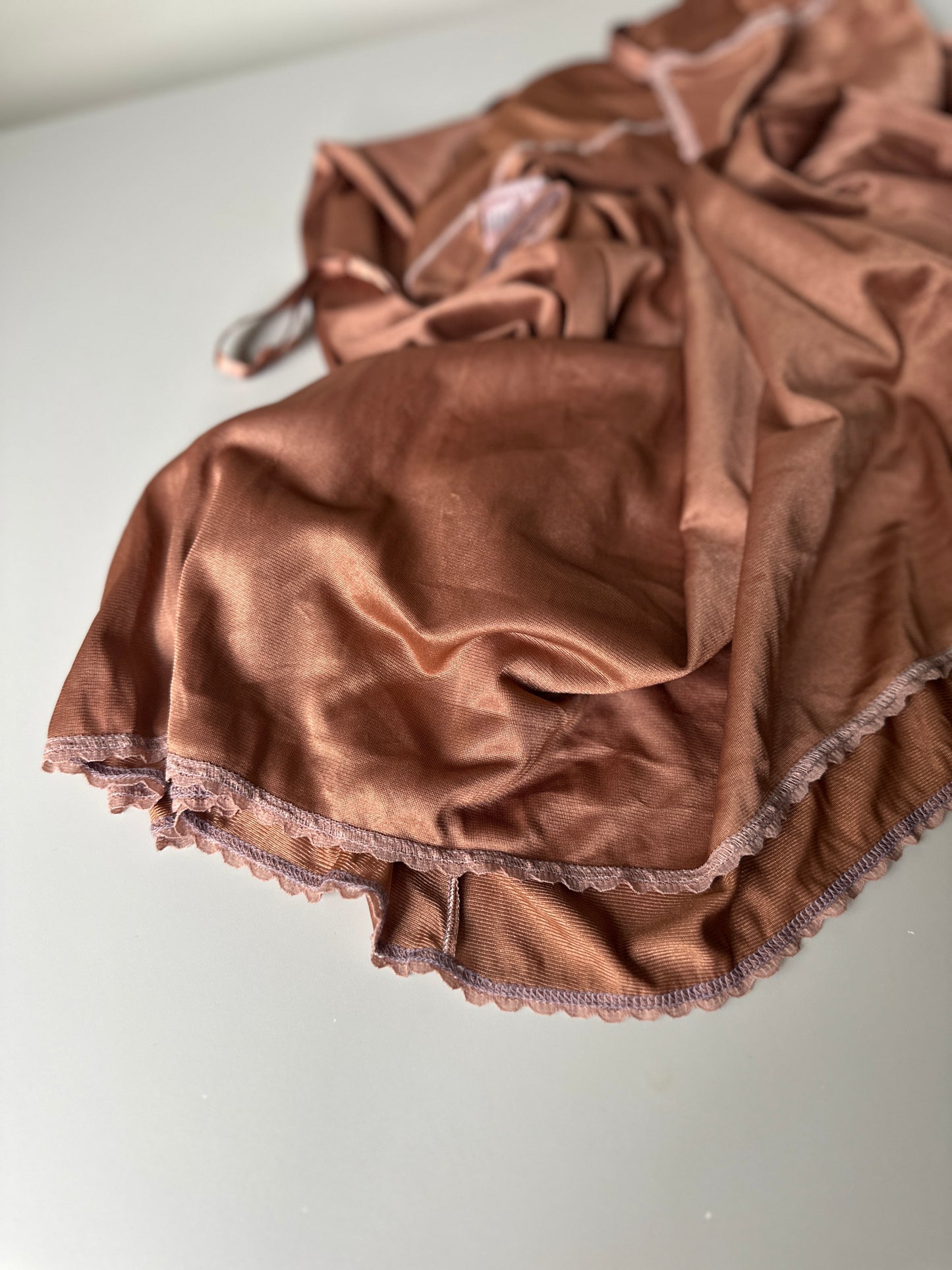 brown dyed mid-length slip