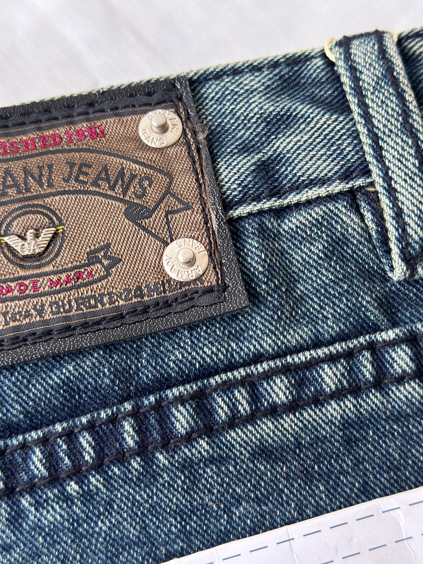 Armani deep blue jeans