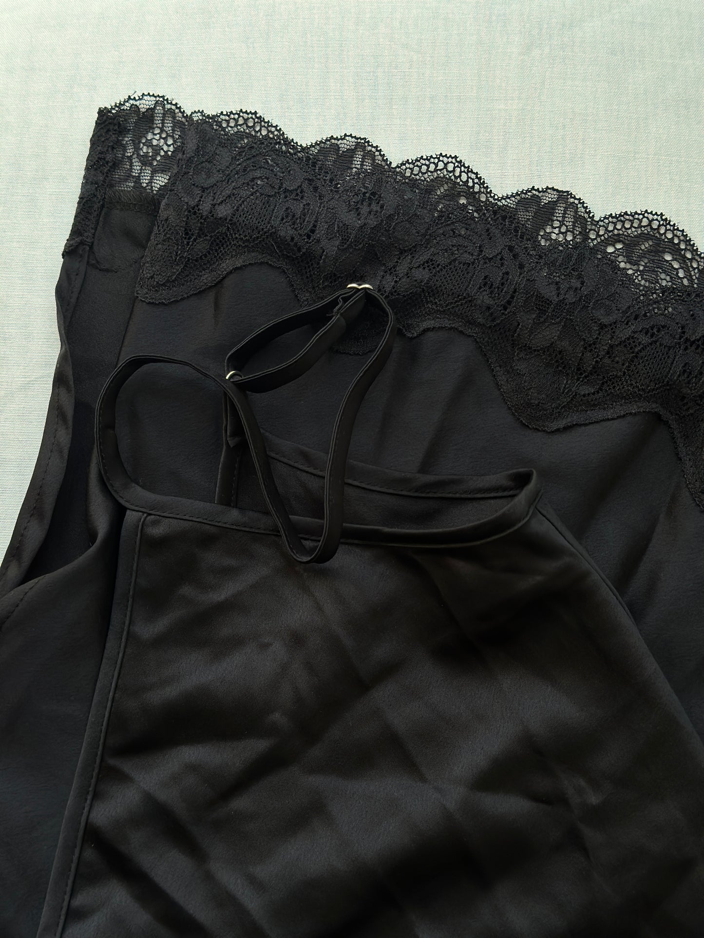 black satin slip