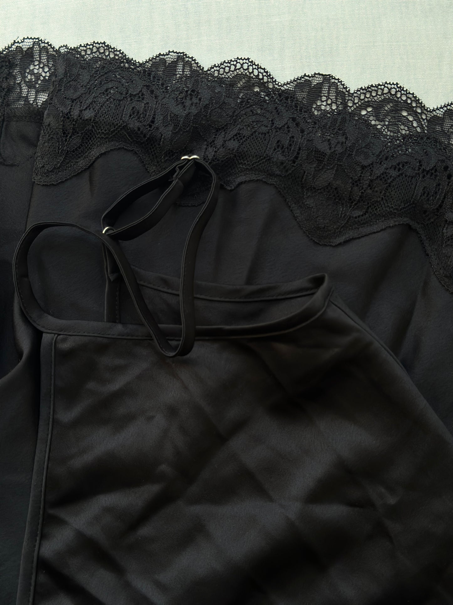black satin slip