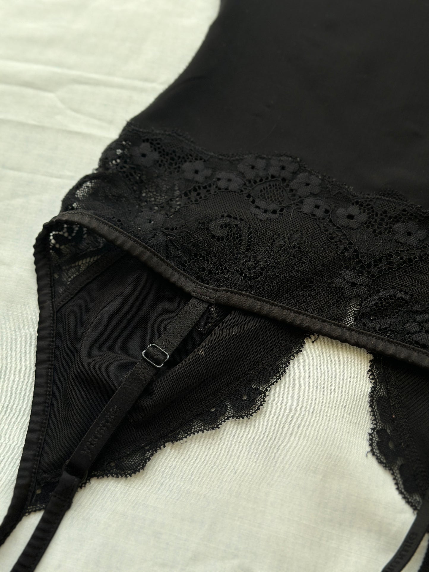 fitted black lace lingerie top