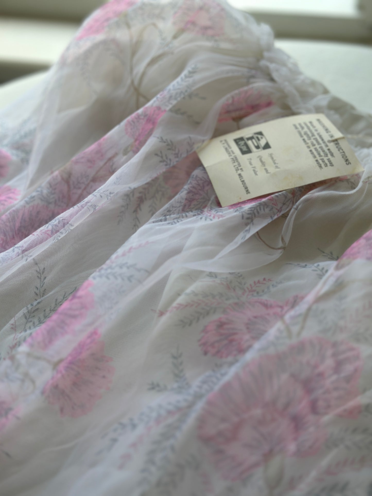 floral pink and white babydoll slip