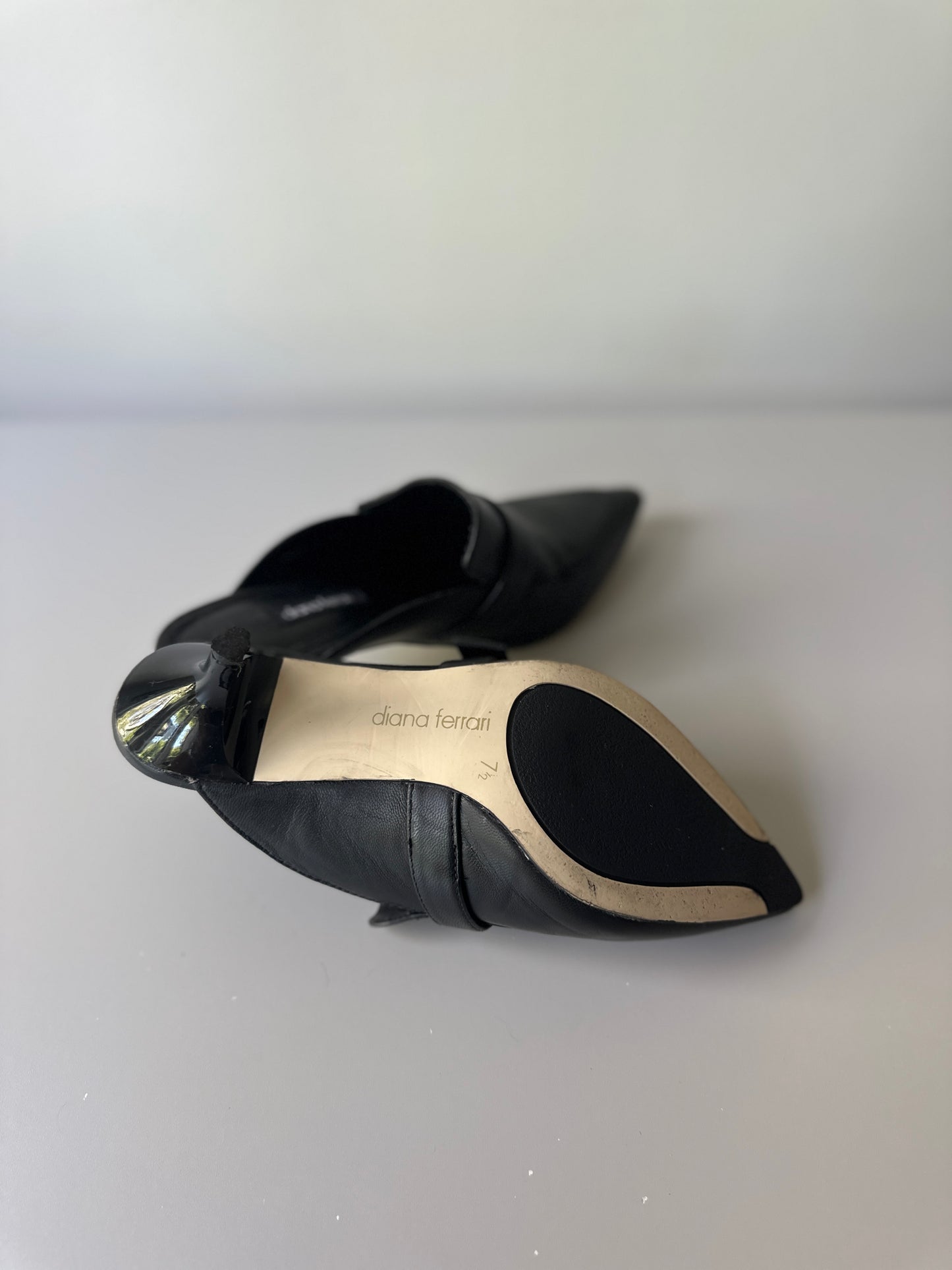 black slide-on kitten heels