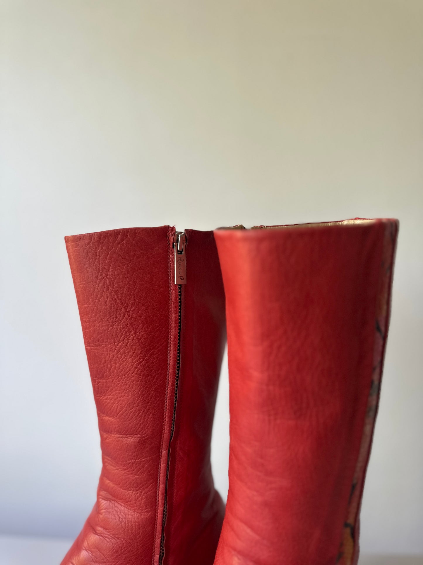 Rocco P. red leather boots