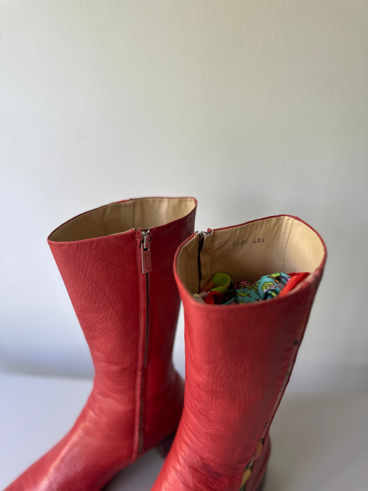 Rocco P. red leather boots