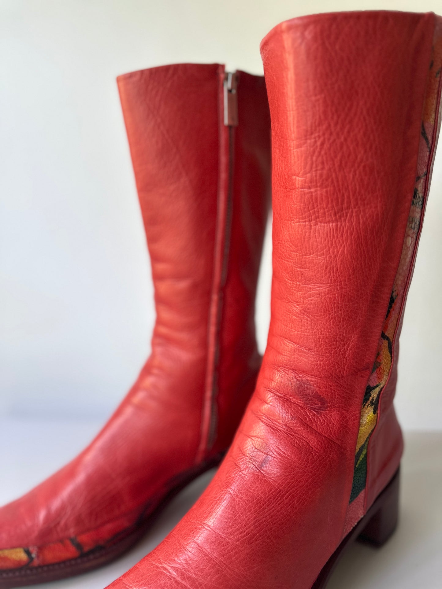 Rocco P. red leather boots