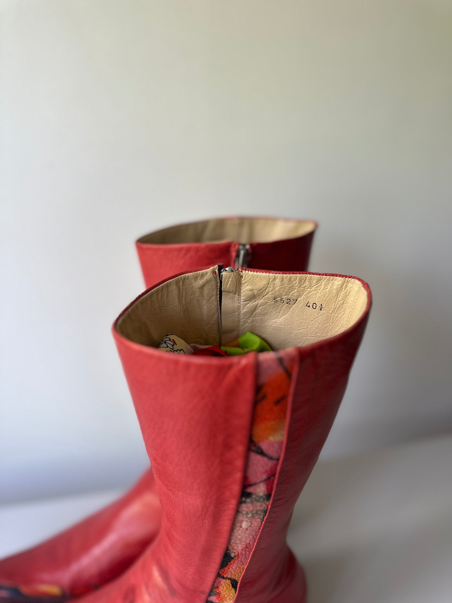 Rocco P. red leather boots