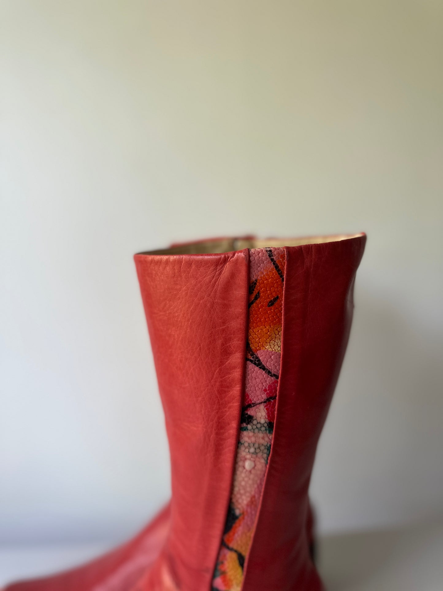 Rocco P. red leather boots