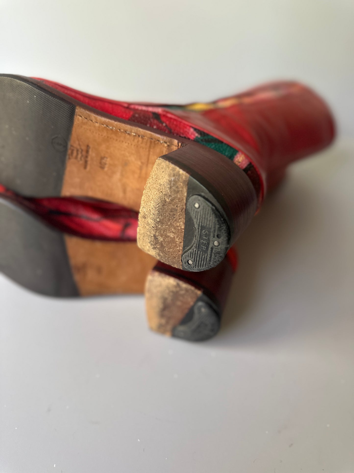 Rocco P. red leather boots